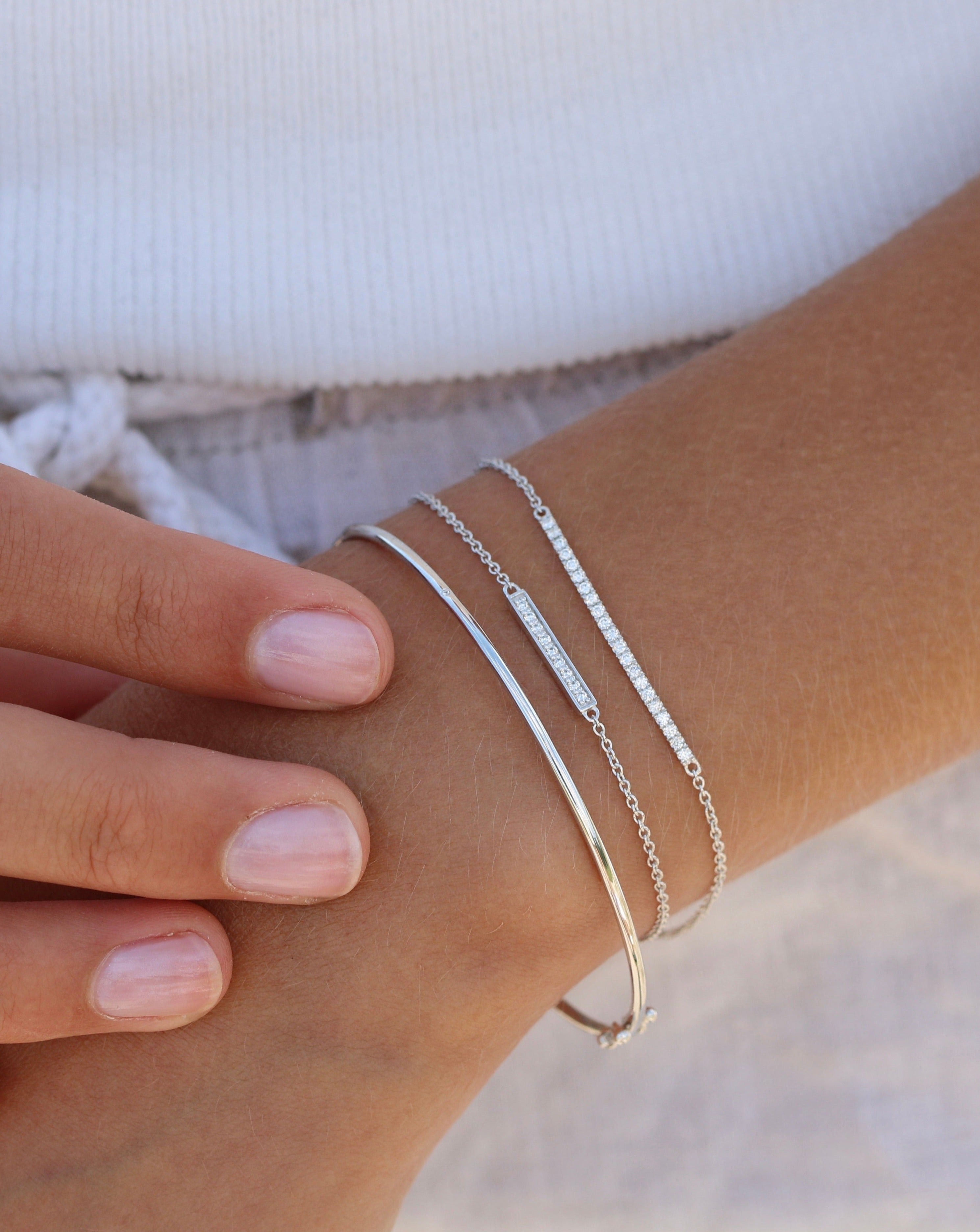 Square Diamant armbånd - 18kt Hvidguld