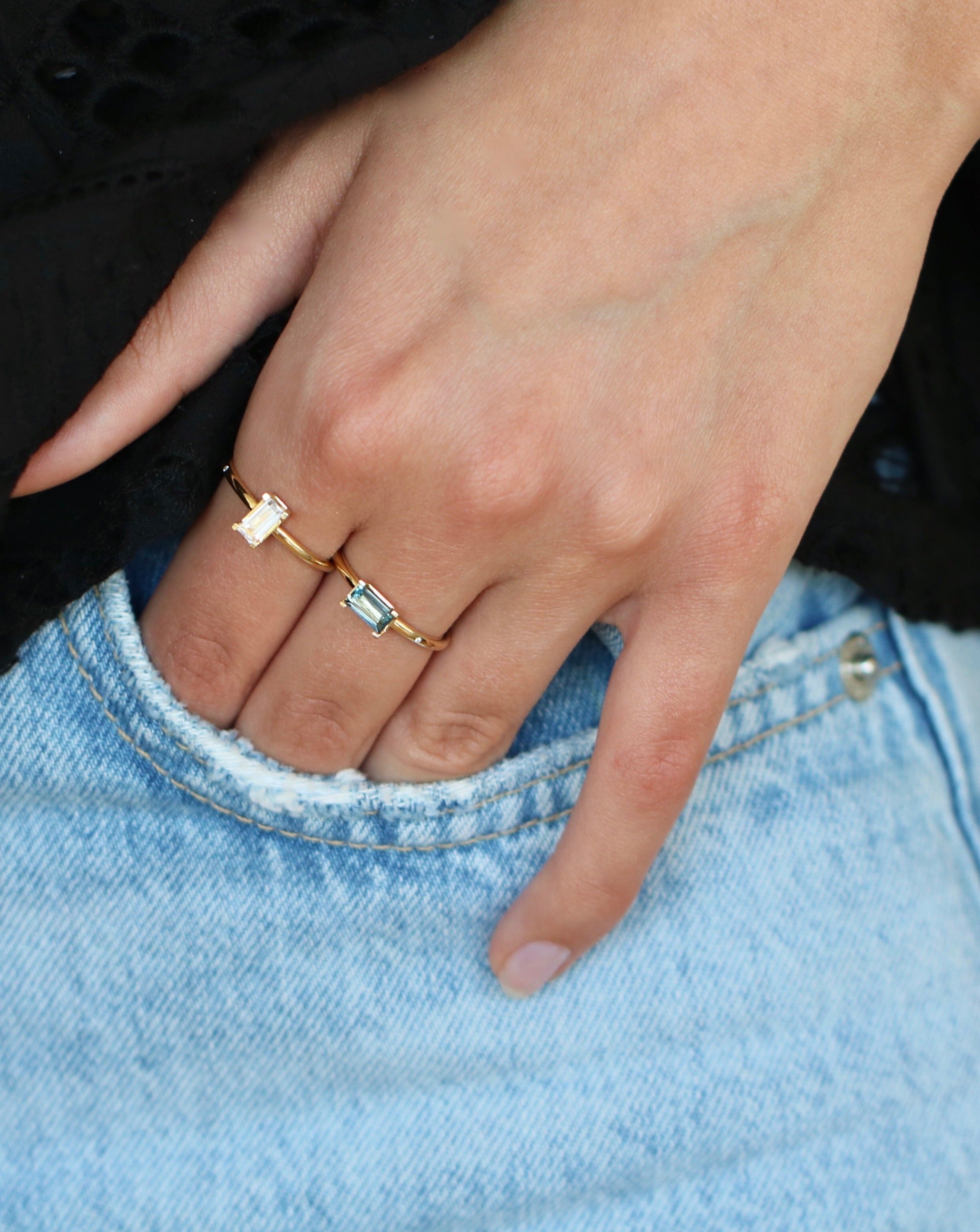 Nord White ring S turned - 18kt Rødguld