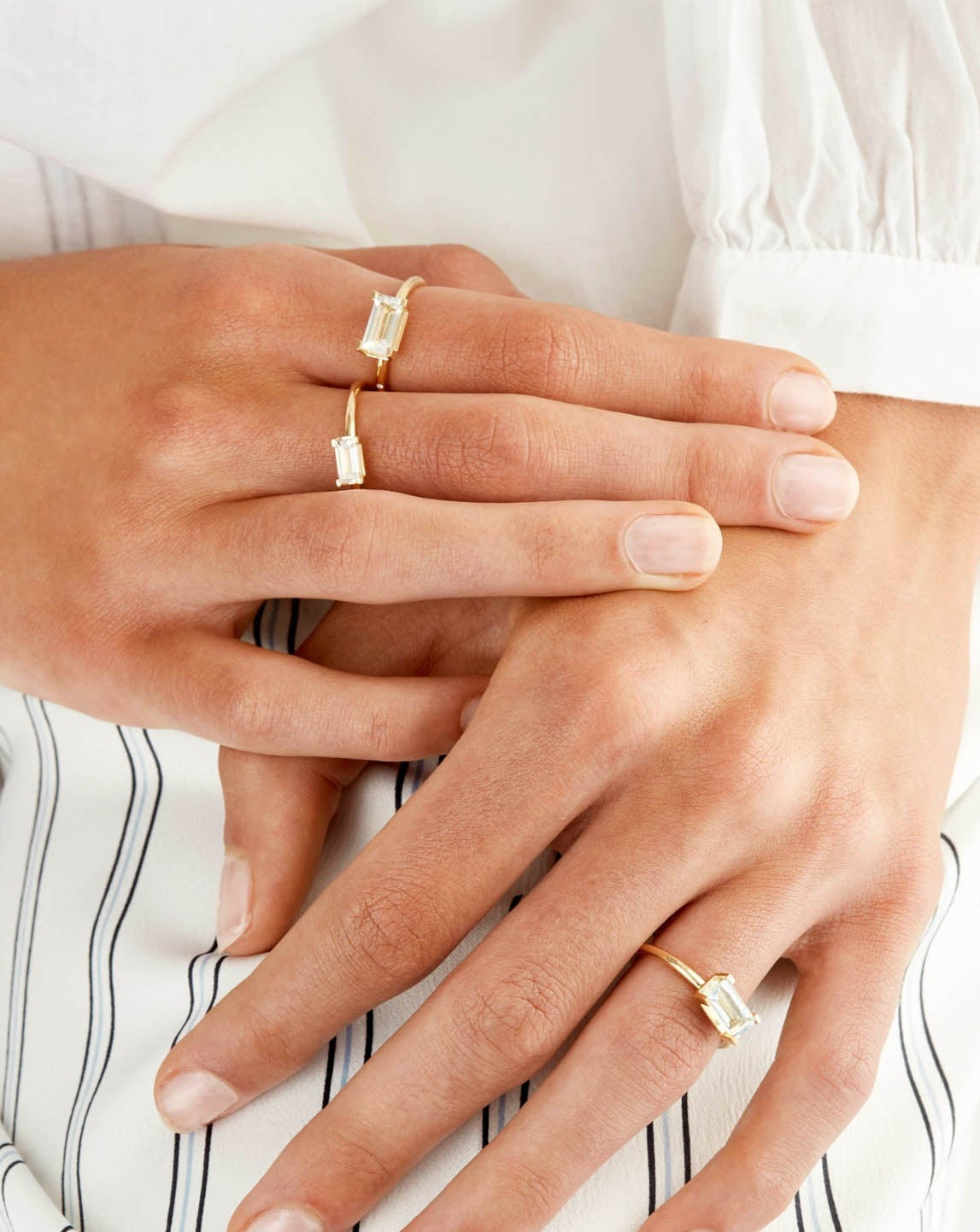 Nord White ring S - 18kt Rødguld