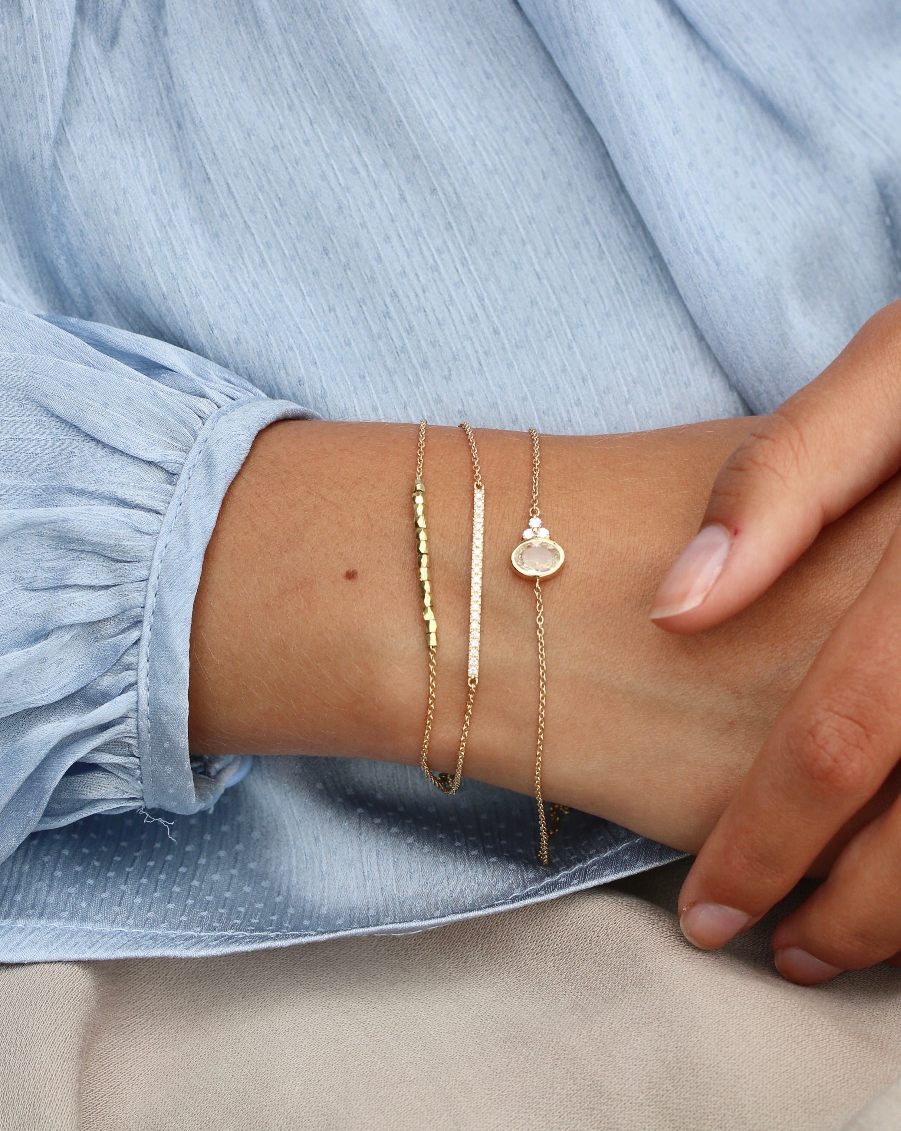 Fryd White armbånd - 18kt Rødguld