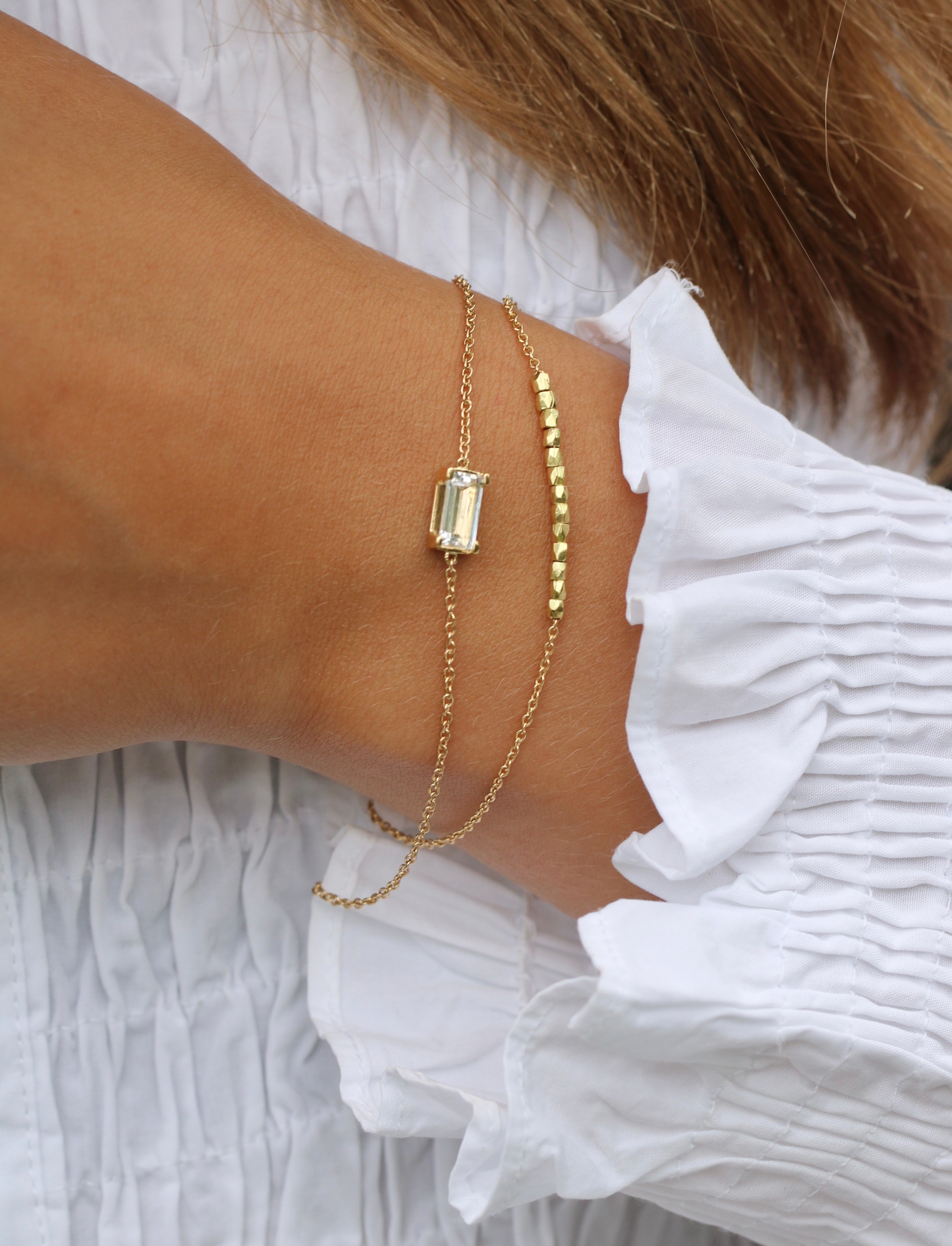 Rock beads me armbånd - 18kt Rødguld