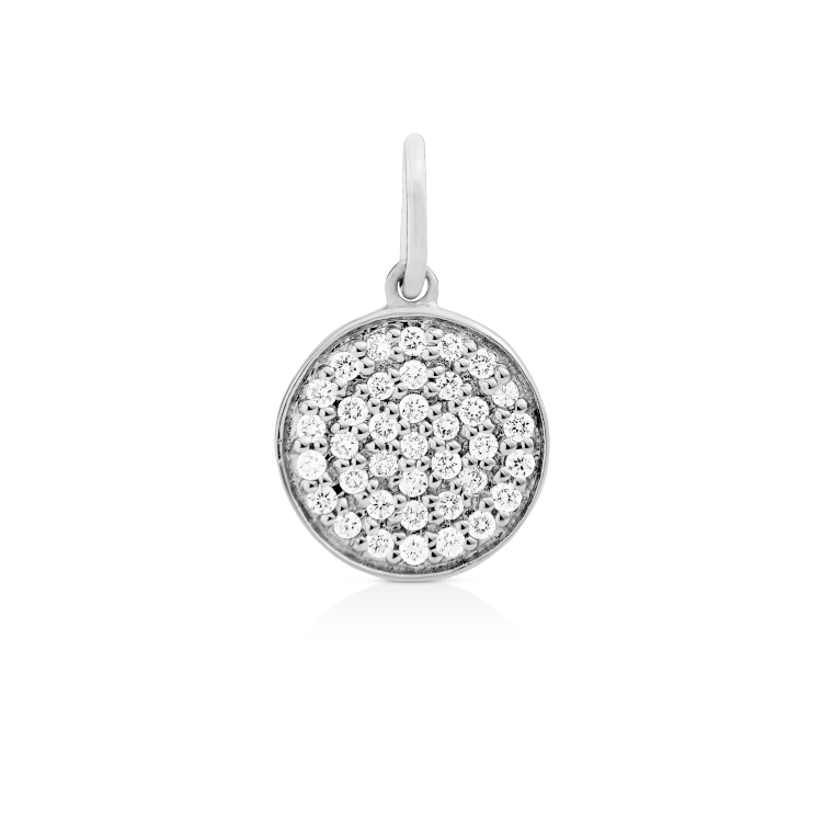 Rock Classic Round Diamant vedhæng - 18kt Hvidguld