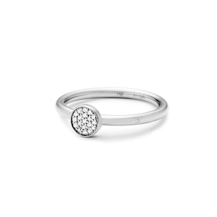 Rock Classic Round Diamantring S - 18kt Hvidguld