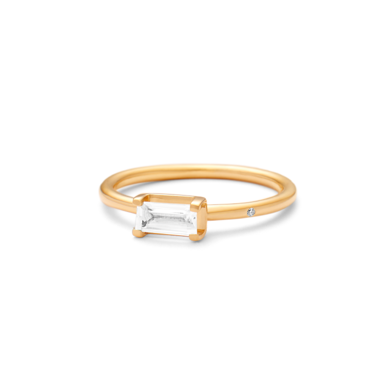 Nord White ring S - 18kt Rødguld