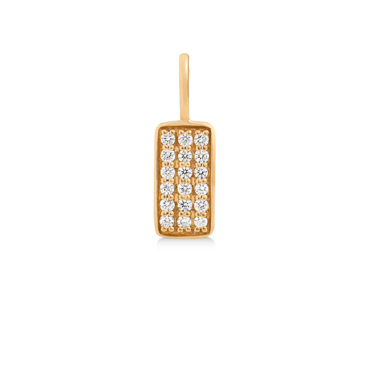Square Diamant vedhæng - 18kt Rødguld