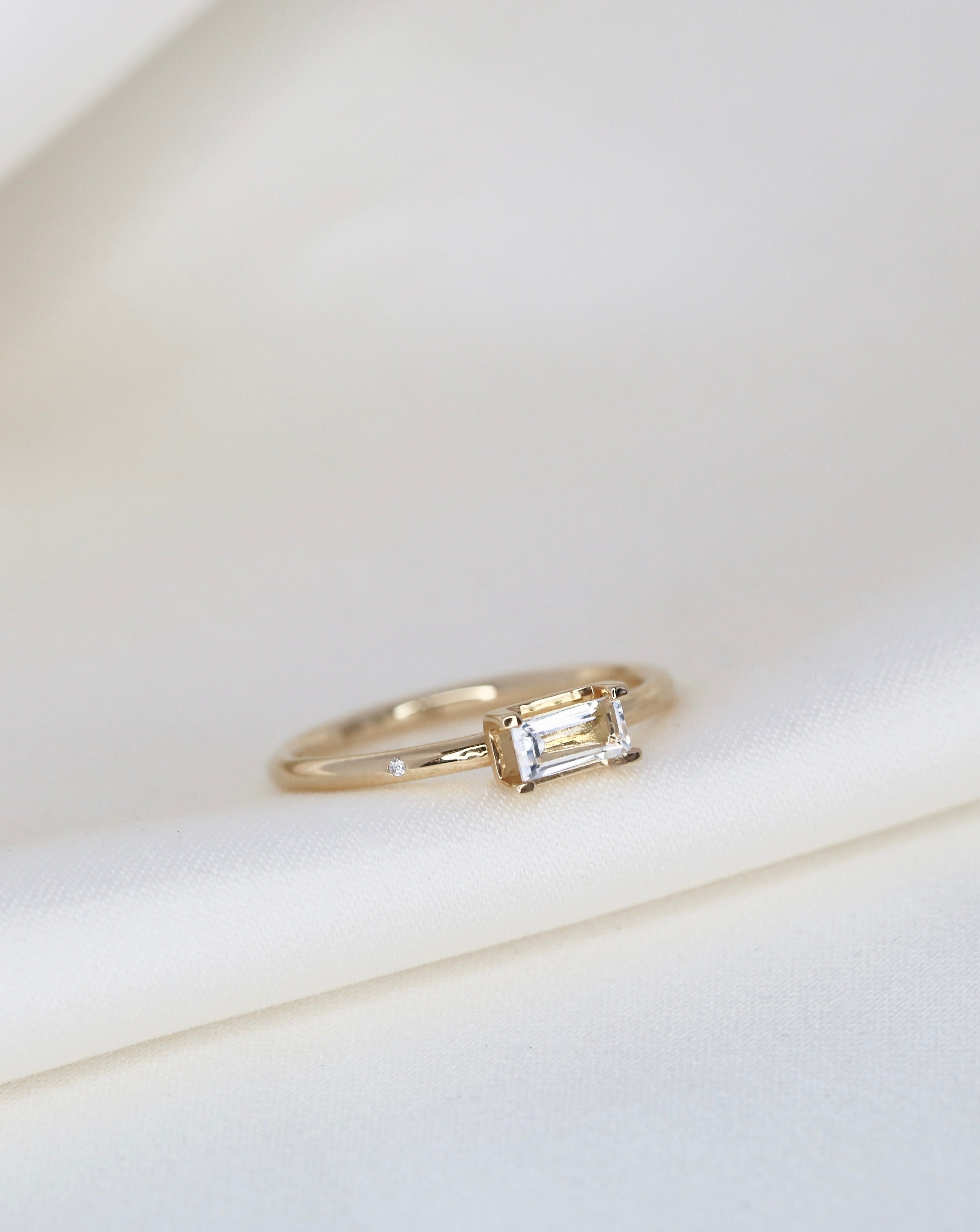 Nord White ring S - 18kt Rødguld