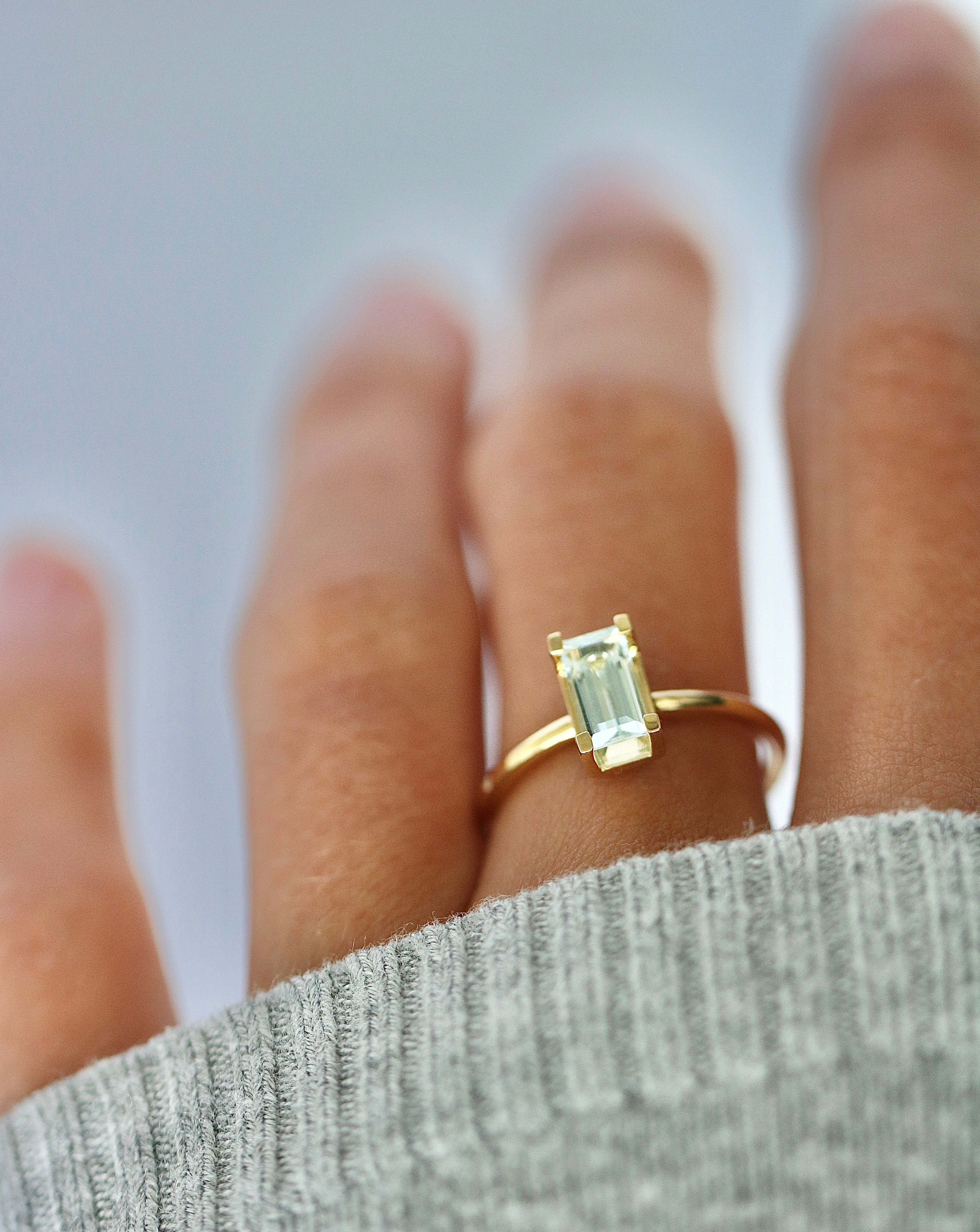 Nord Blue ring turned - 18kt Rødguld