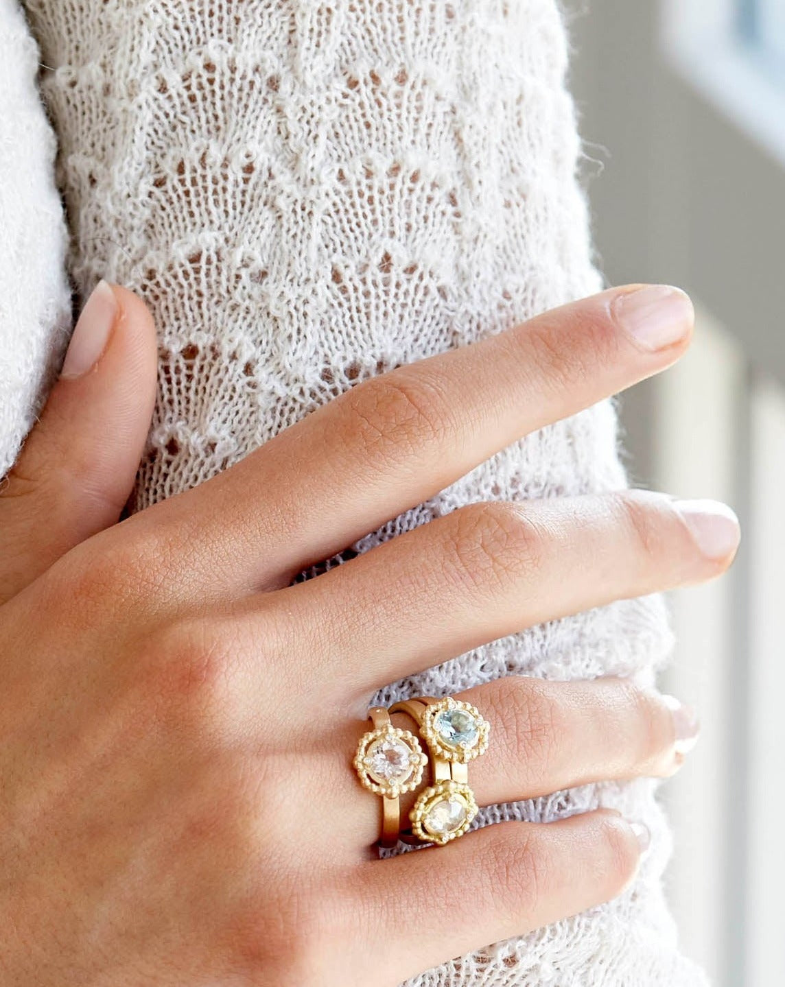 Orbit Blue ring - 18kt Rødguld