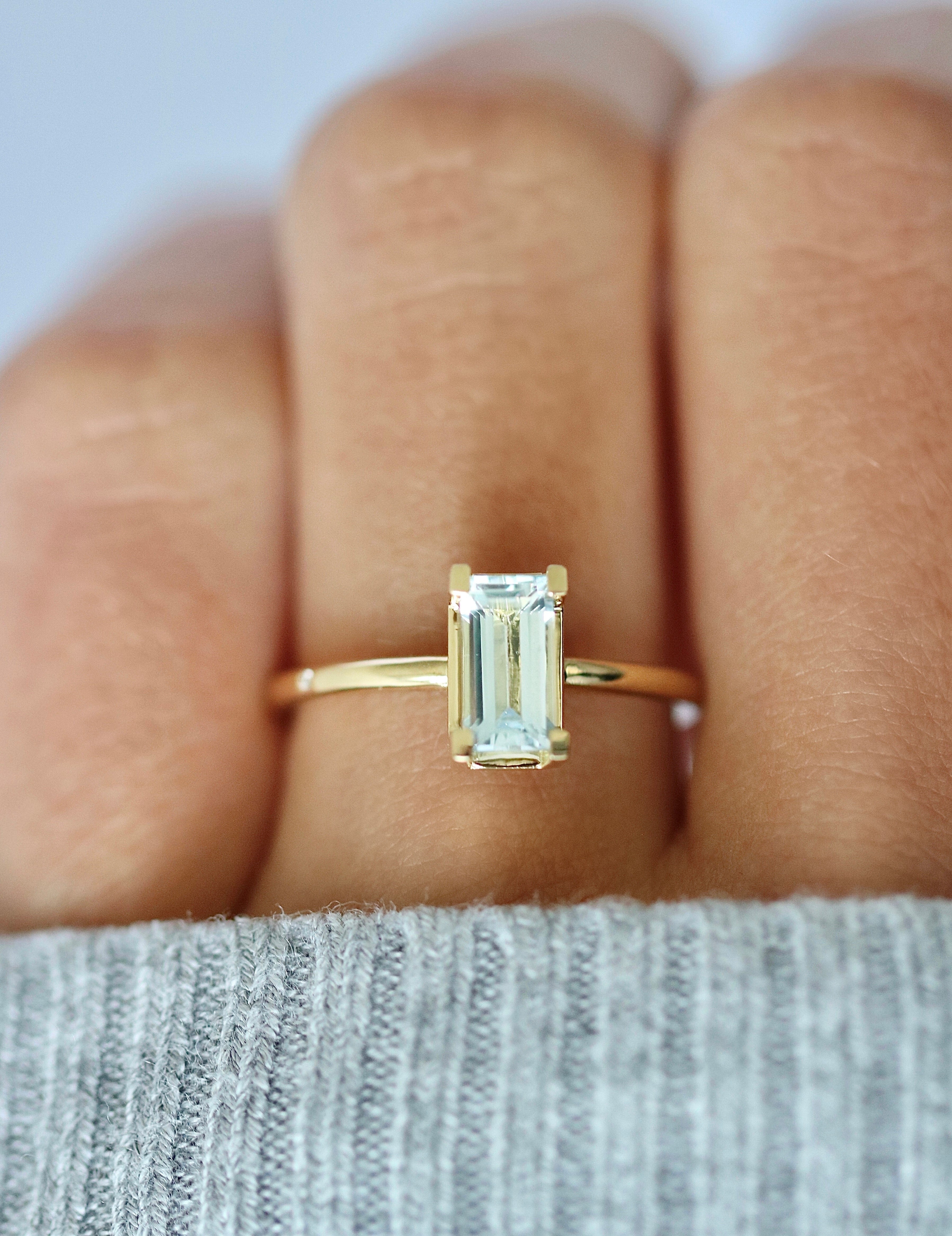Nord Blue ring turned - 18kt Rødguld