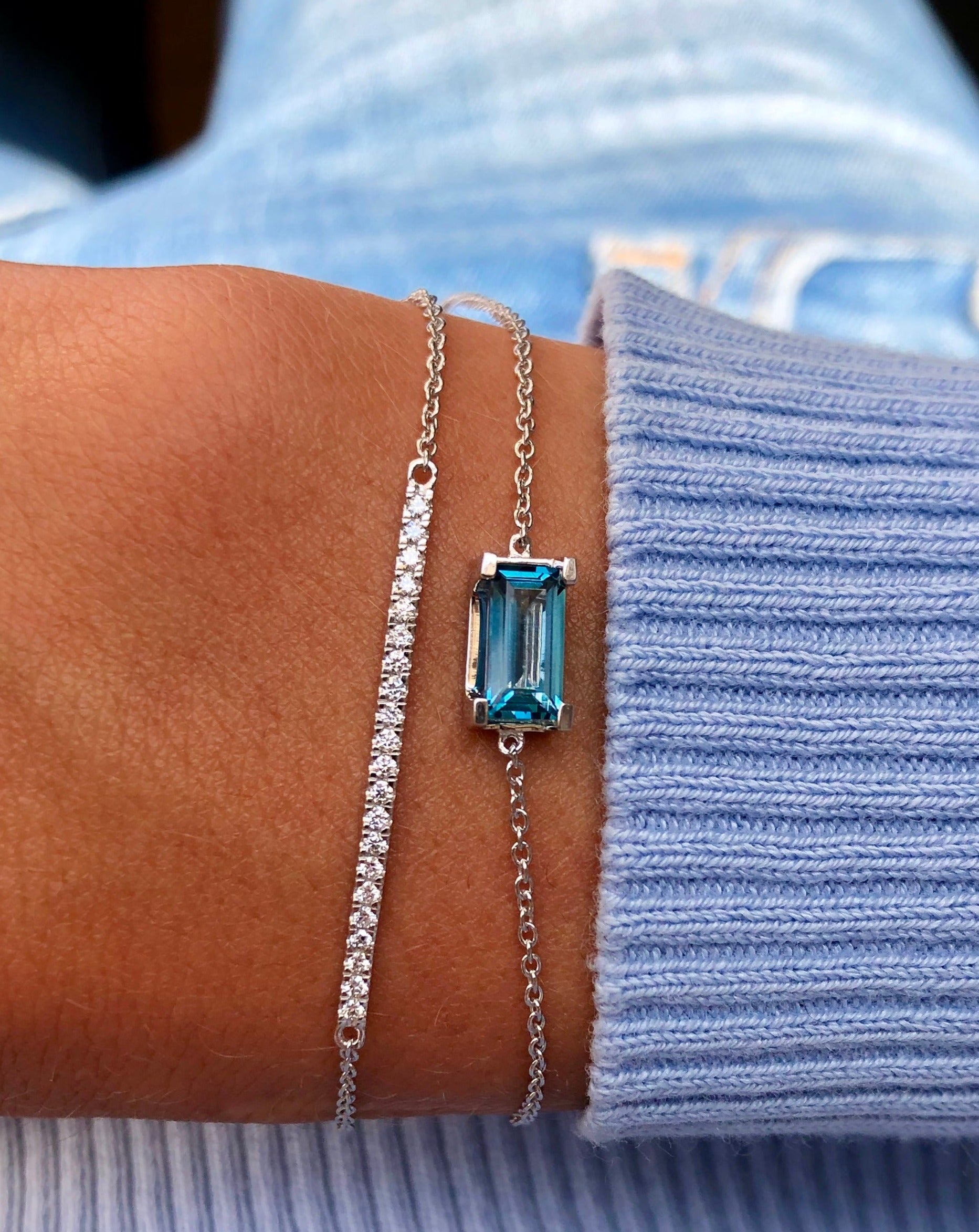Nord London Blue armbånd - 18kt Hvidguld