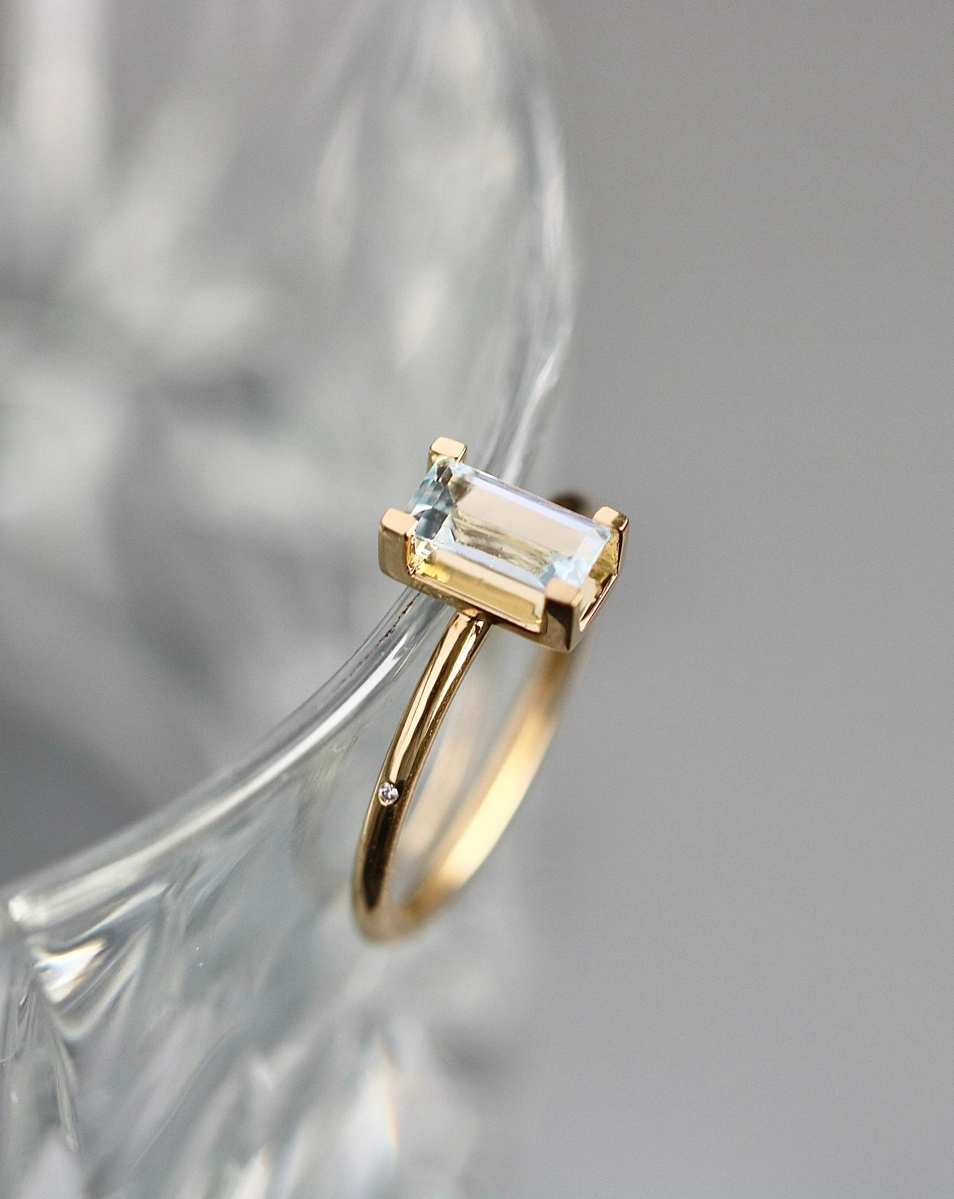 Nord Blue ring turned - 18kt Rødguld