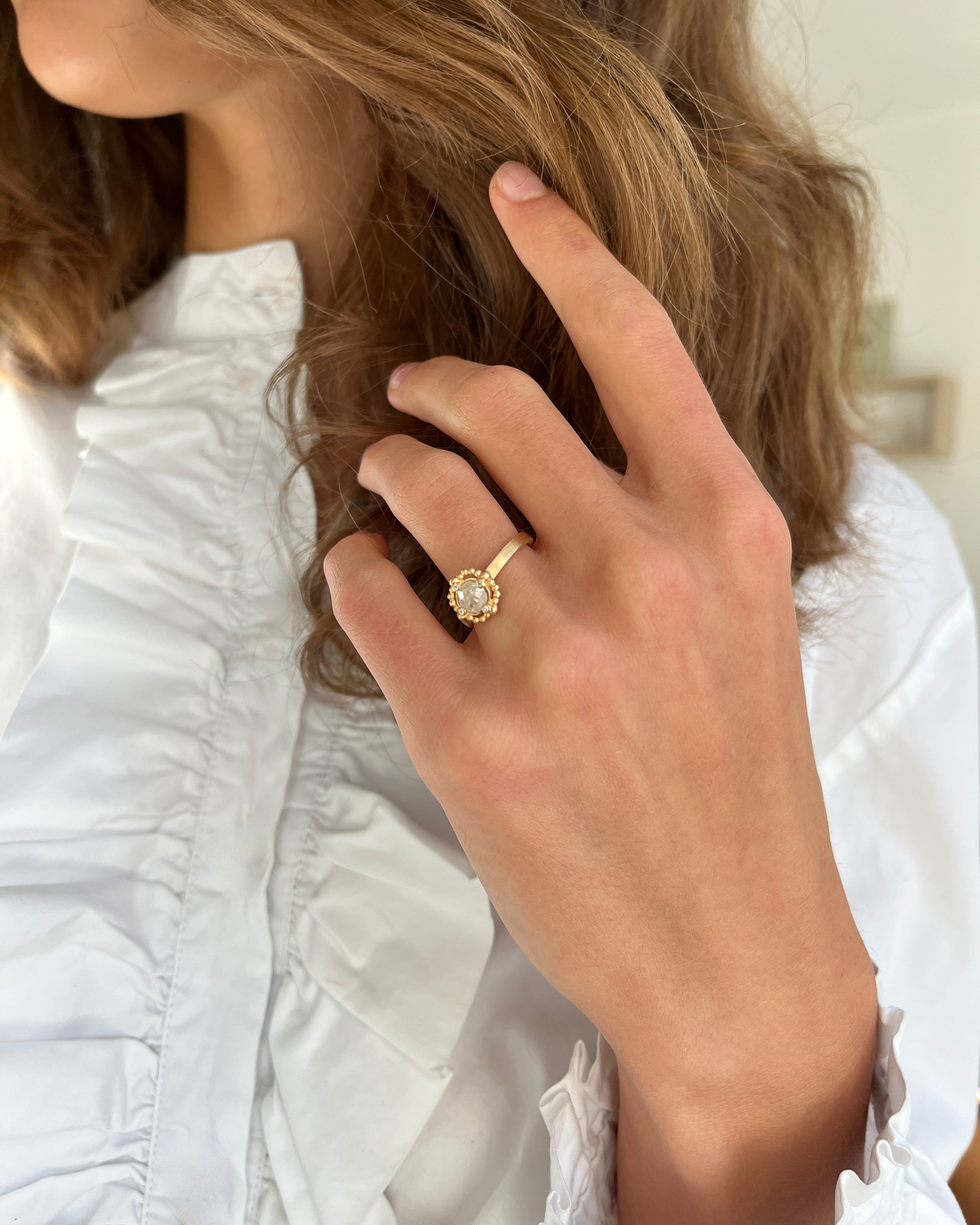 Orbit Grey diamantring - 18kt Rødguld