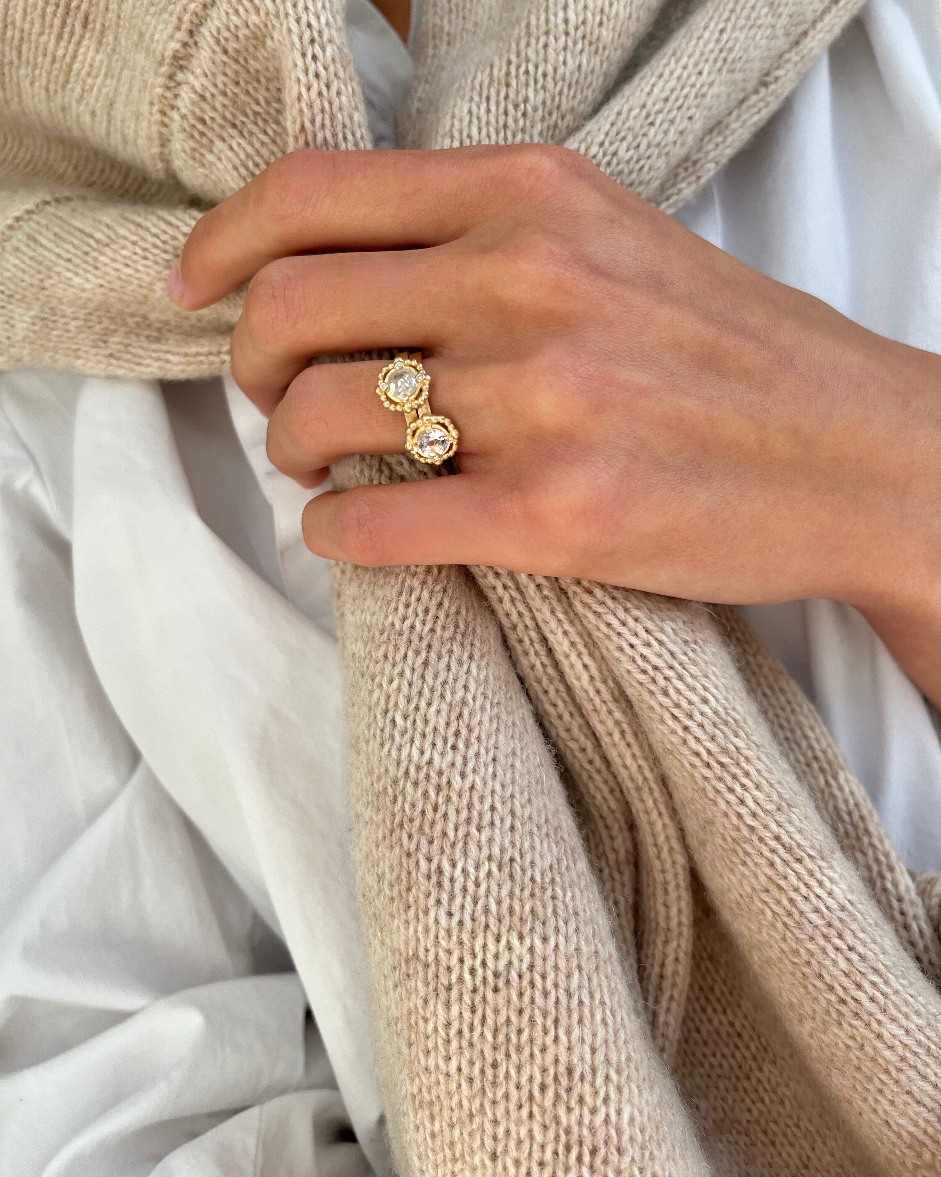 Orbit Grey diamantring - 18kt Rødguld