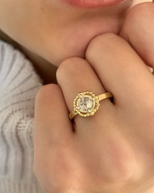 Orbit Grey diamantring - 18kt Hvidguld