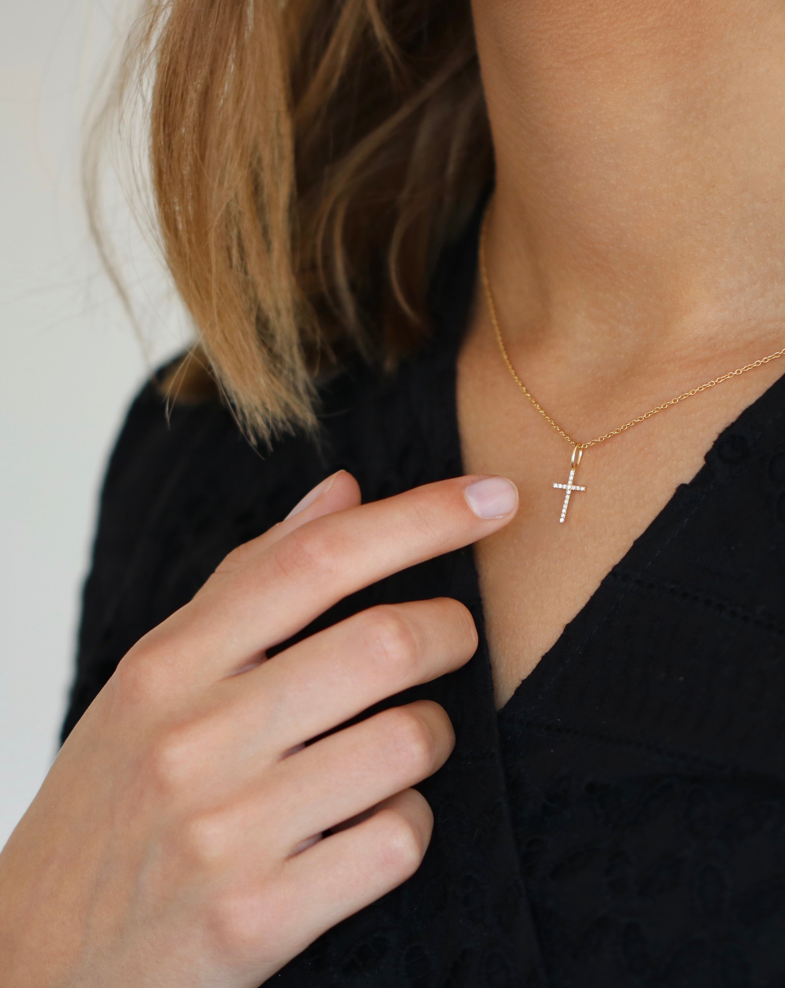 Symbols Kors Diamant vedhæng - 18kt Rødguld