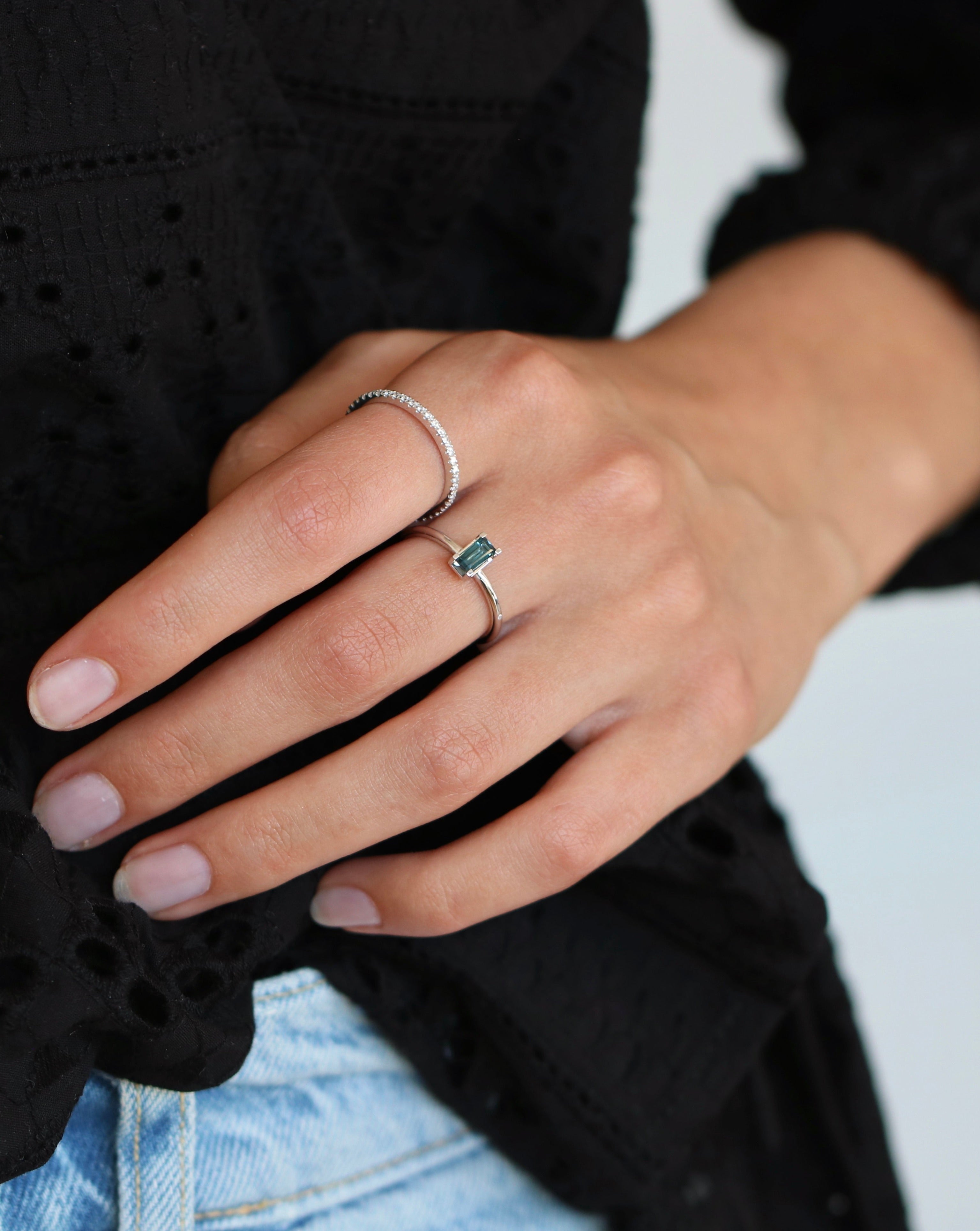 Nord London Blue ring S turned - 18kt Hvidguld