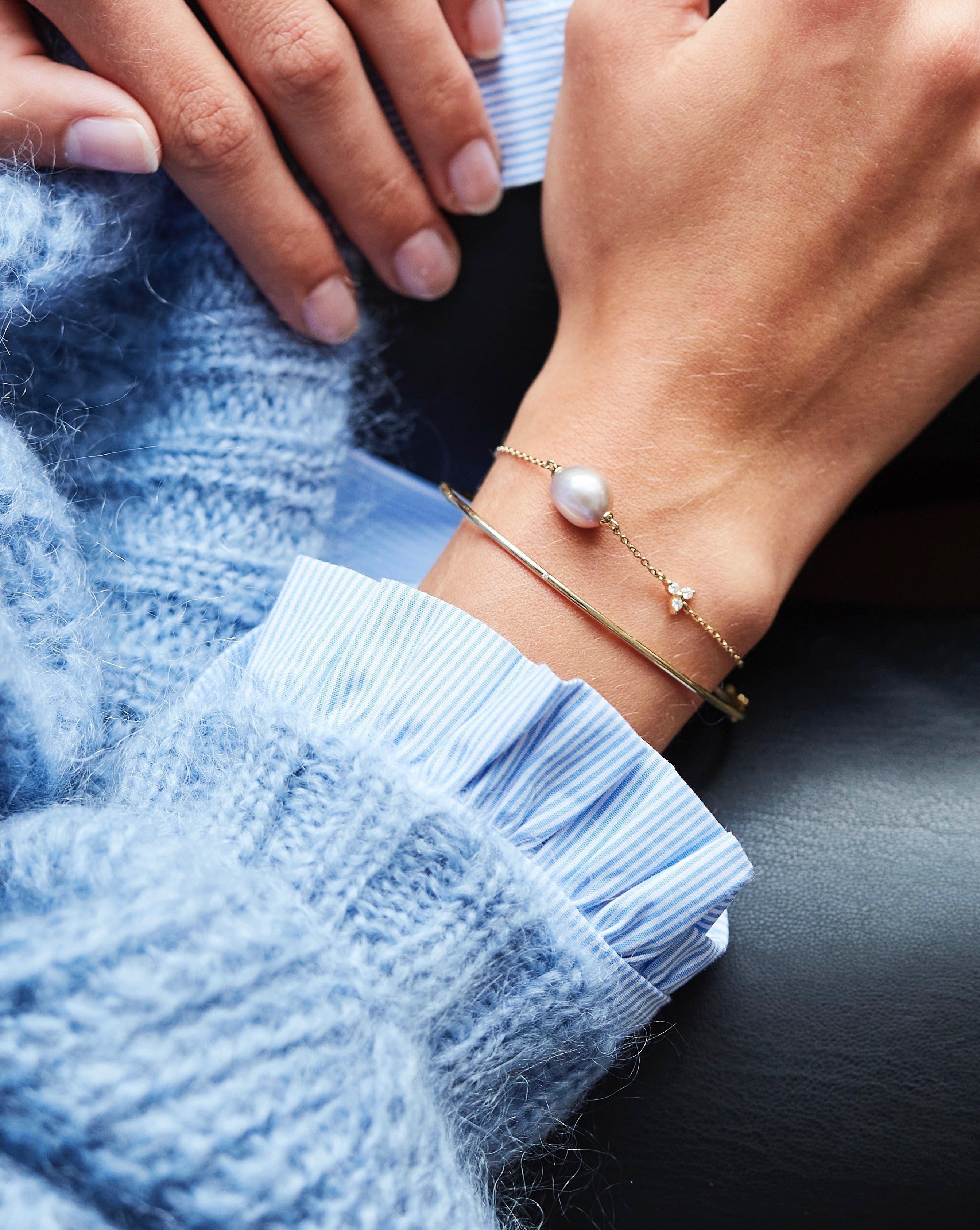 Fryd diamant perle armbånd - 18kt Hvidguld