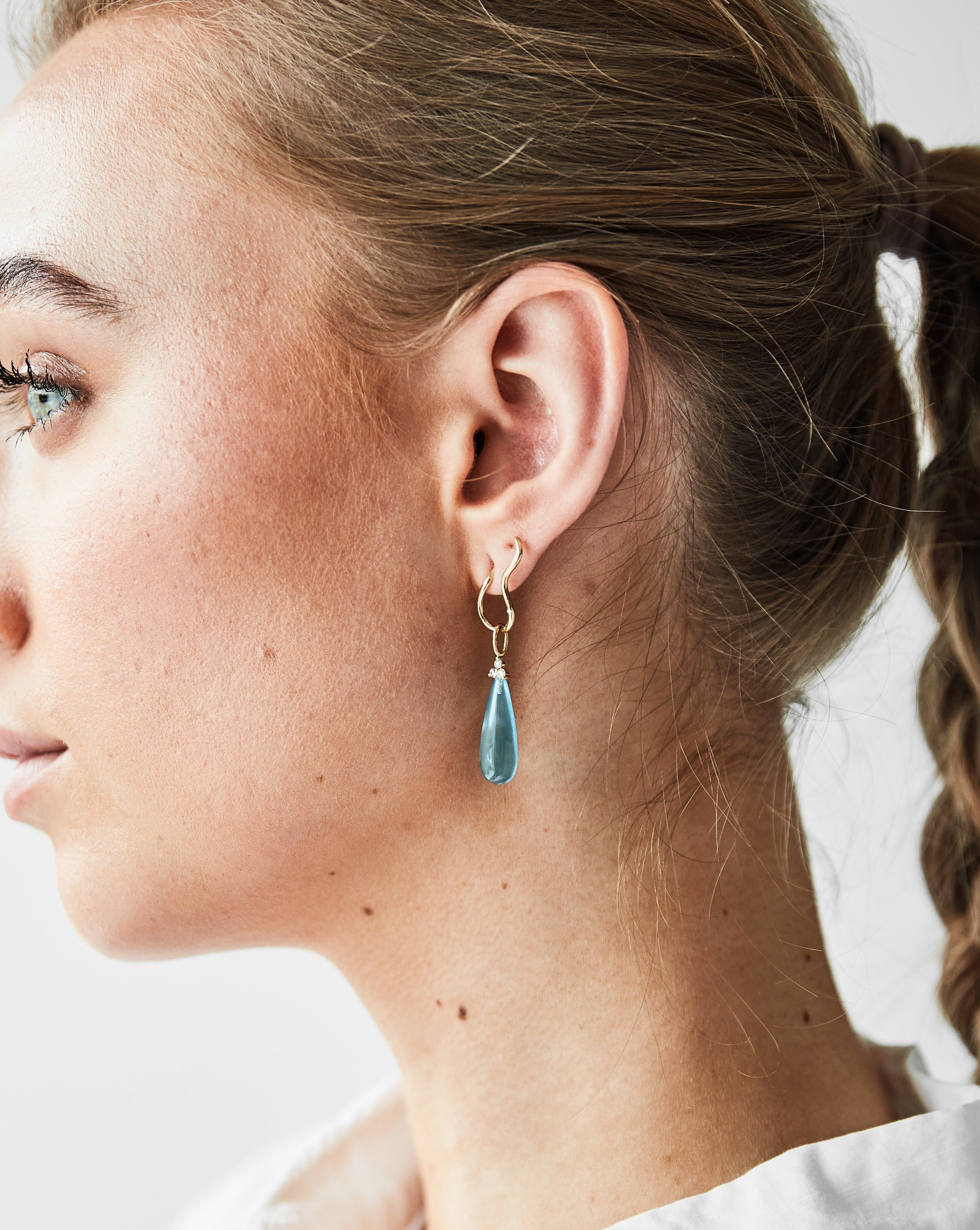 Fryd Sky Blue vedhæng - 18kt Rødguld