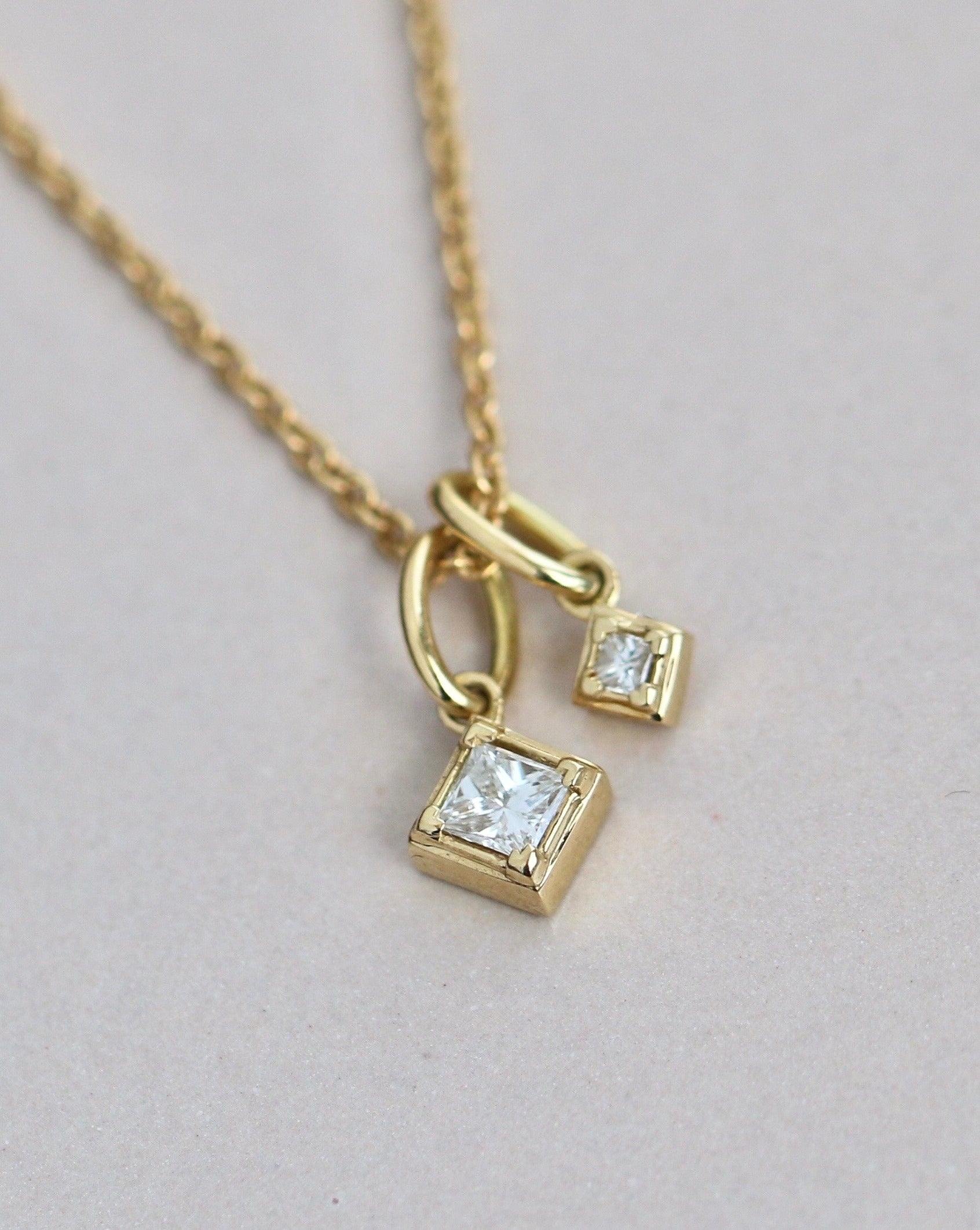 Raw Diamant vedhæng S - 18kt Rødguld
