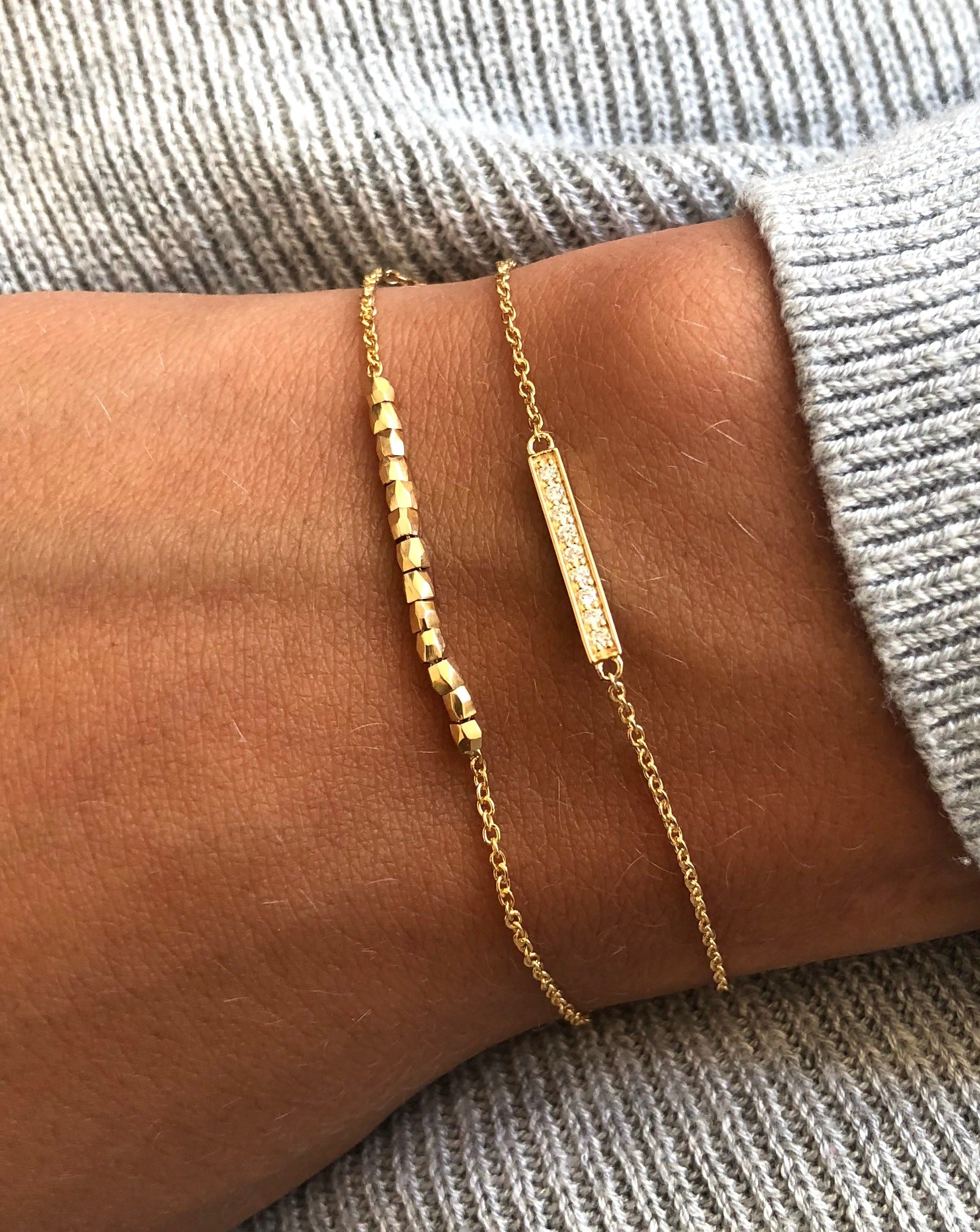 Square Diamant armbånd - 18kt Rødguld