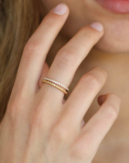 Orbit Dot ring - 18kt Rødguld