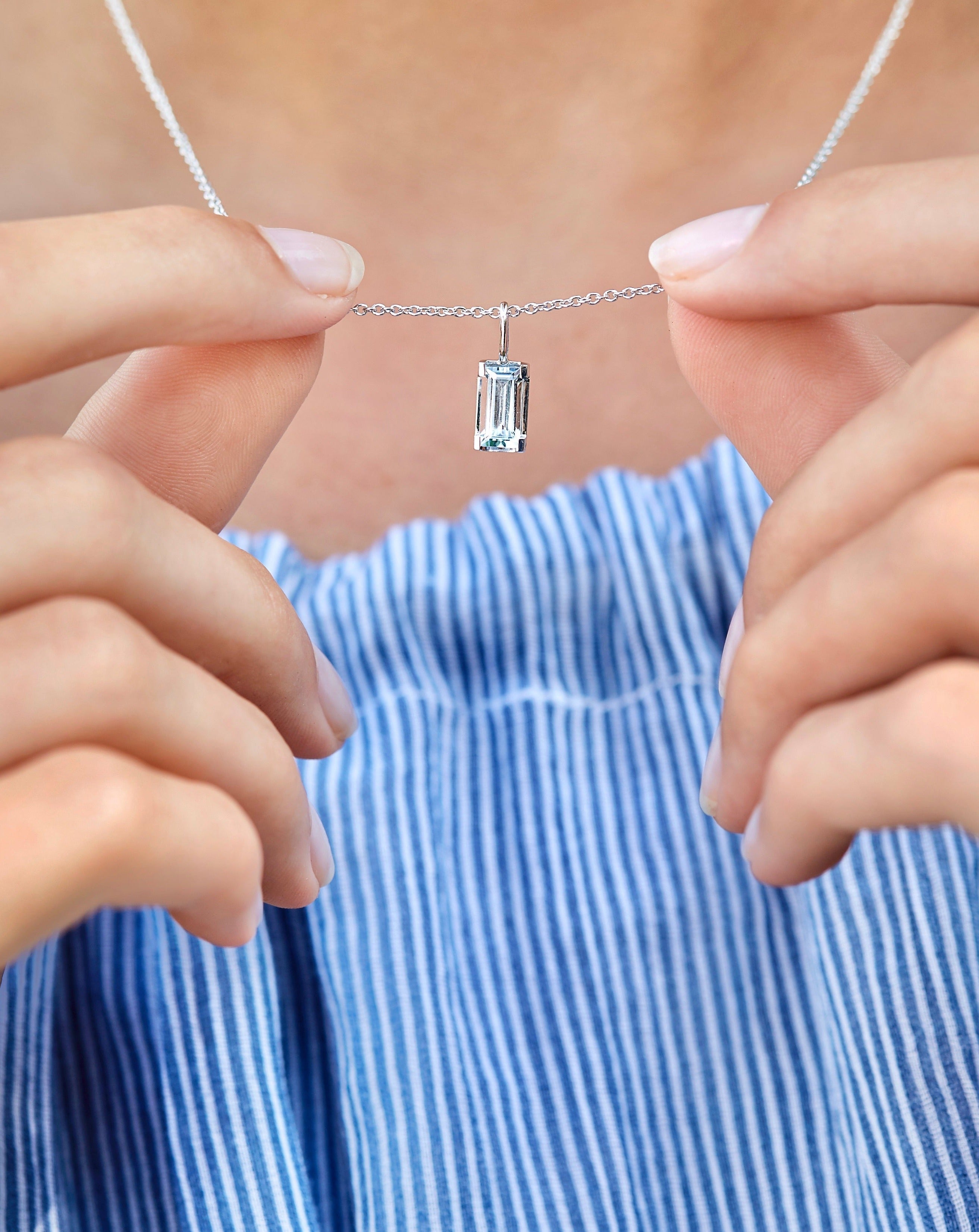 Nord Blue vedhæng - 18kt Hvidguld