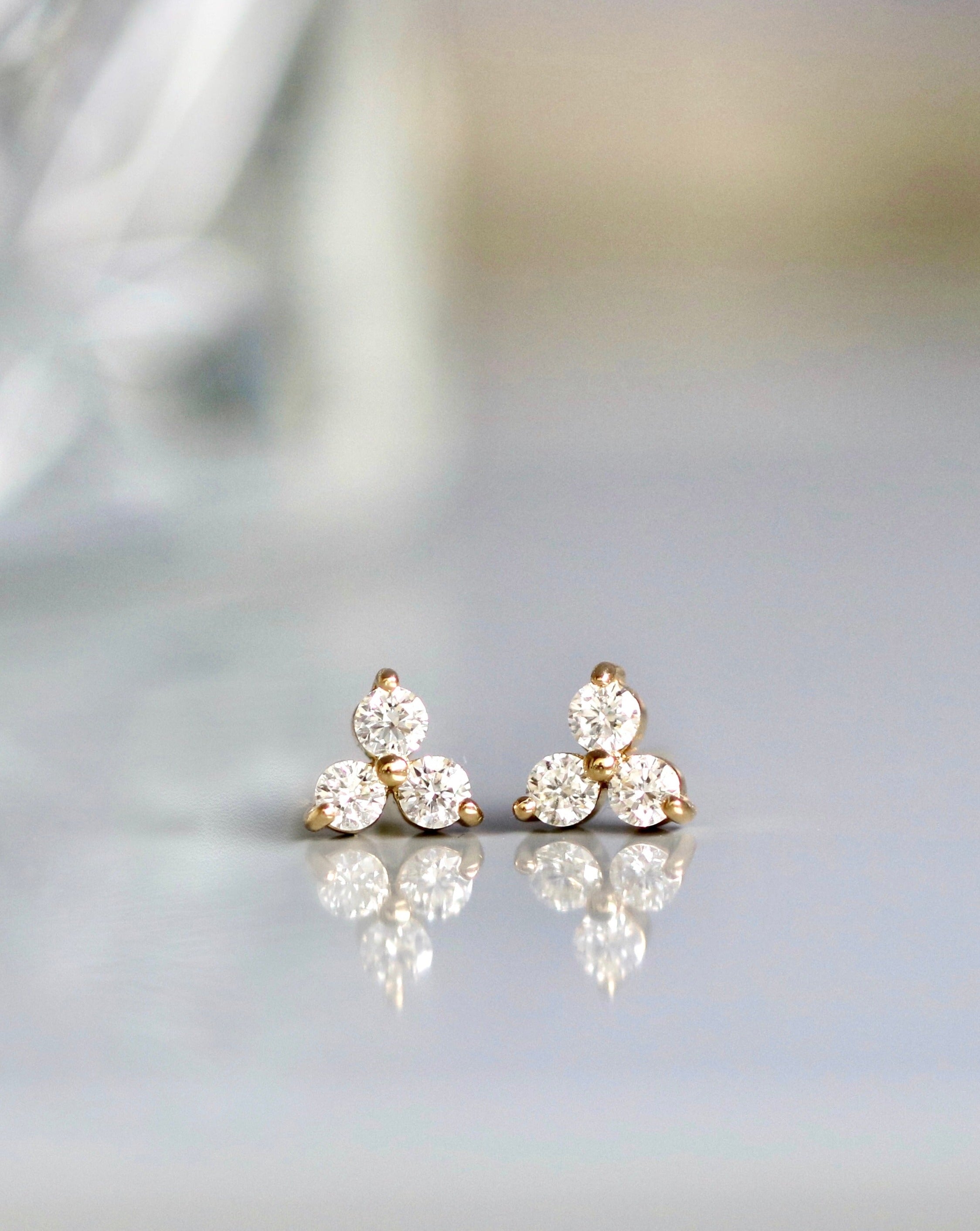 Fryd Diamant ørestik L - 18kt Rødguld