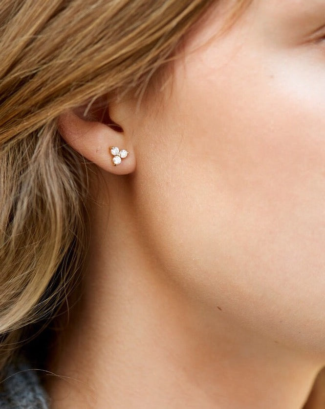 Fryd Diamant ørestik L - 18kt Rødguld