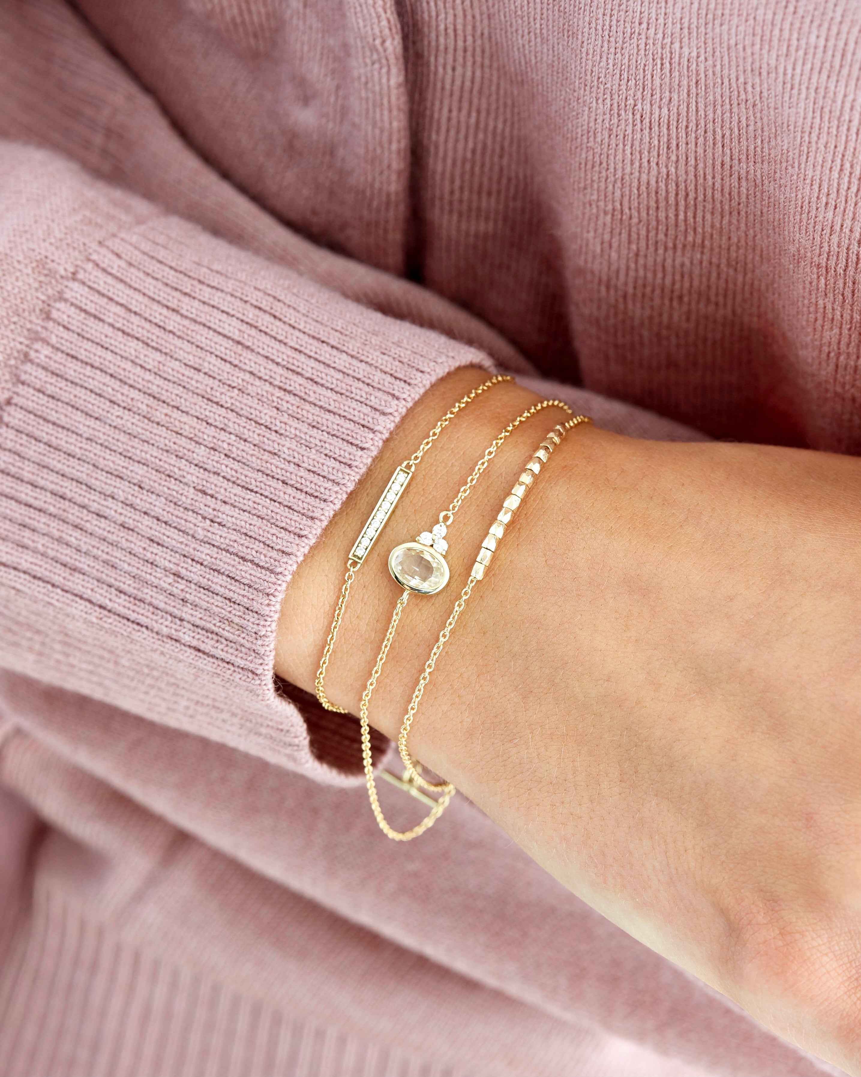 Rock beads me armbånd - 18kt Rødguld