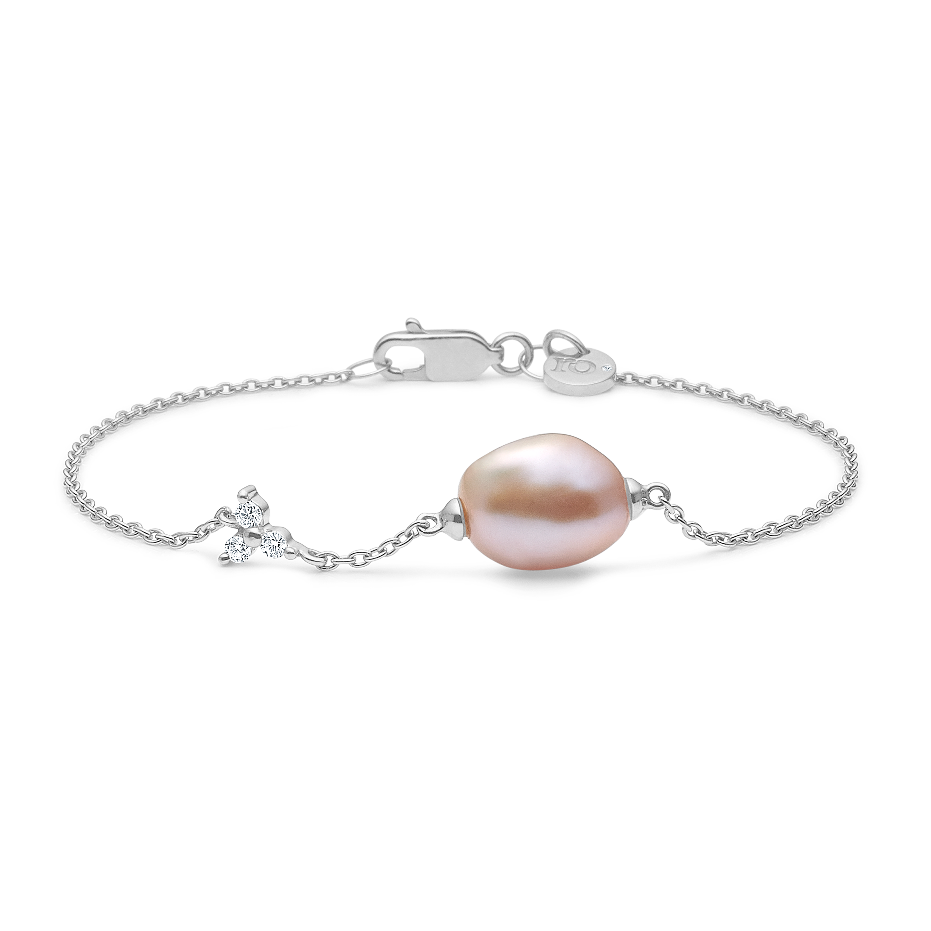 Fryd diamant perle armbånd - 18kt Hvidguld