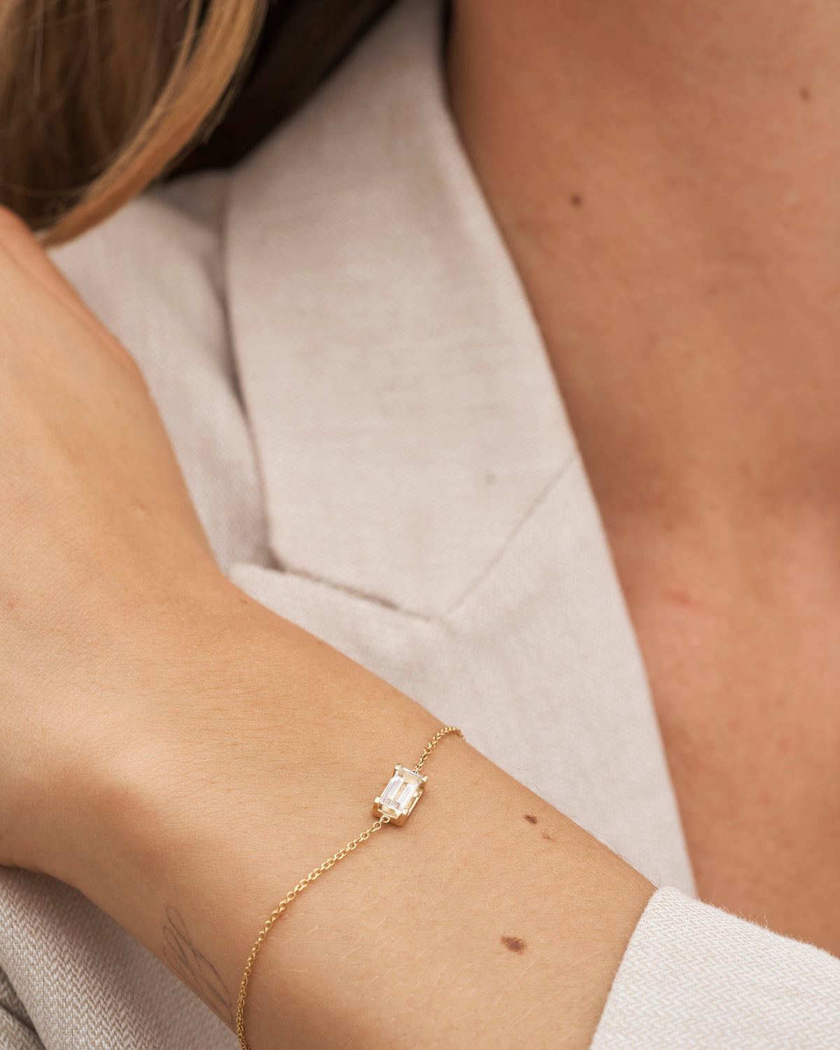 Nord White armbånd - 18kt Rødguld