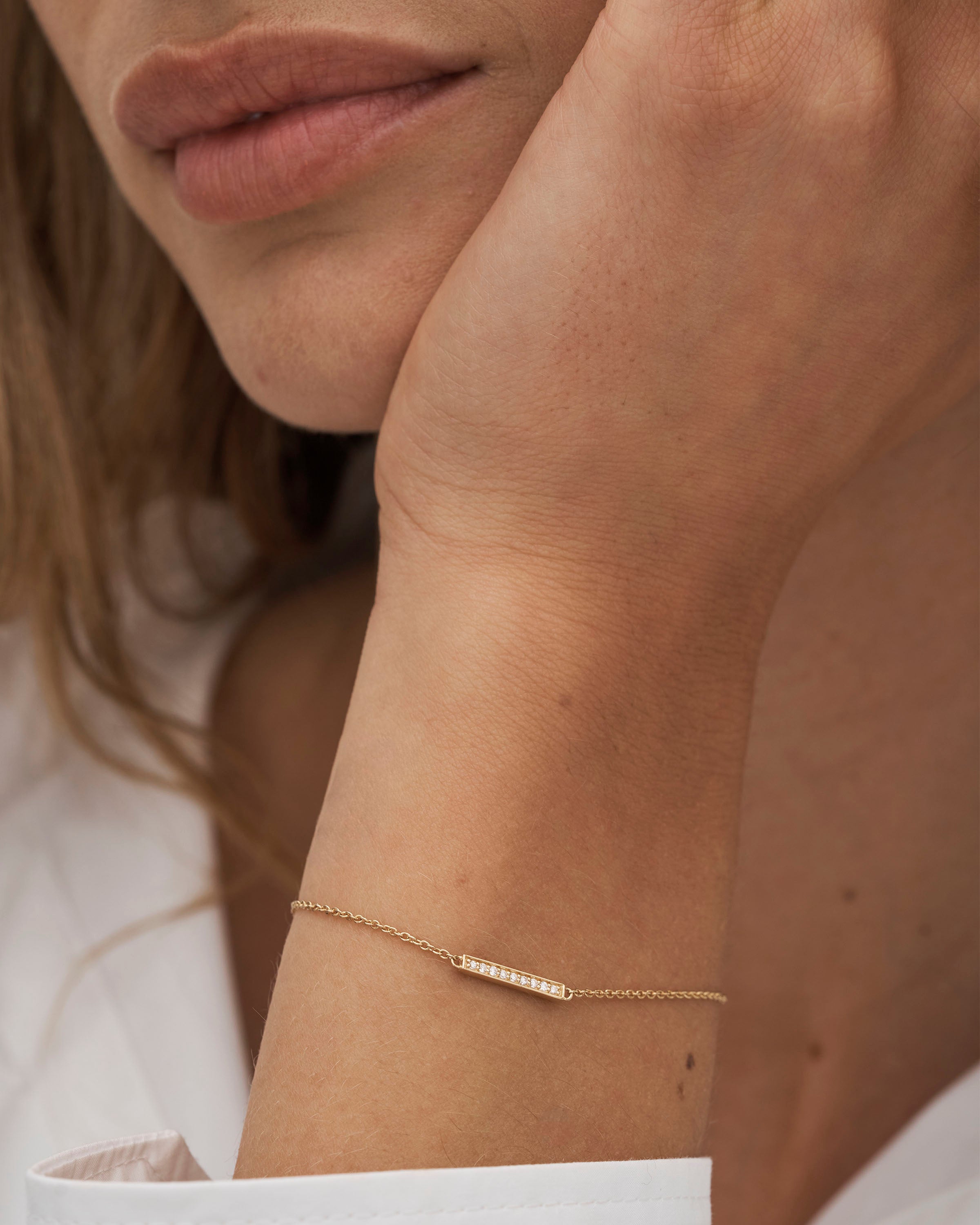 Square diamantarmbånd - 18kt Rødguld