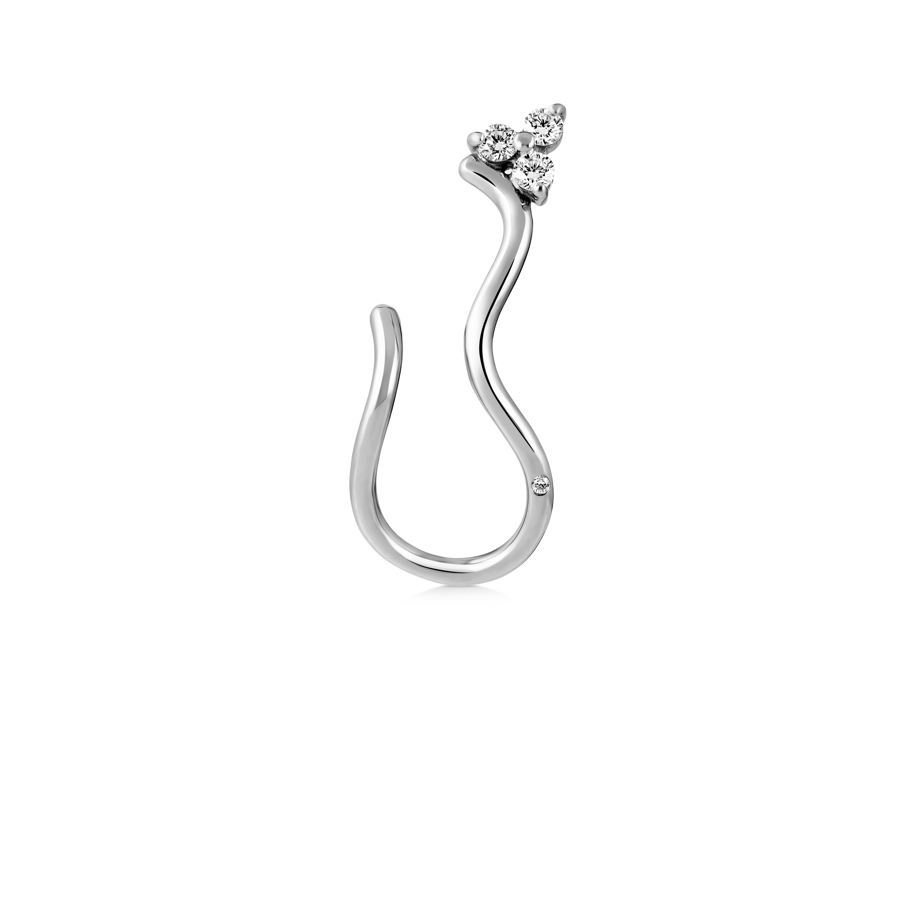 Fryd Wave diamant ørestik V - 18kt Hvidguld