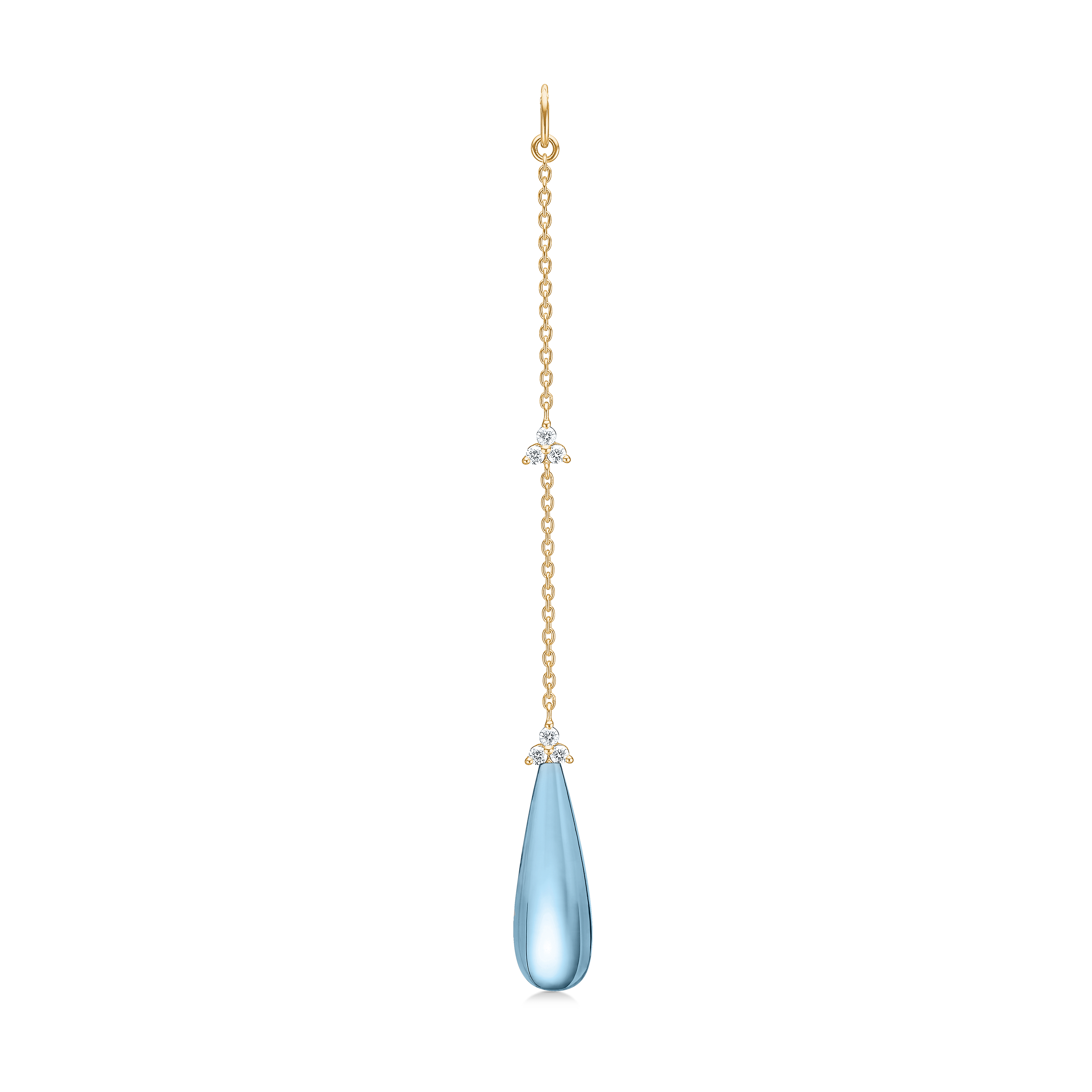 Fryd Sky Blue ørehænger L - 18kt Rødguld