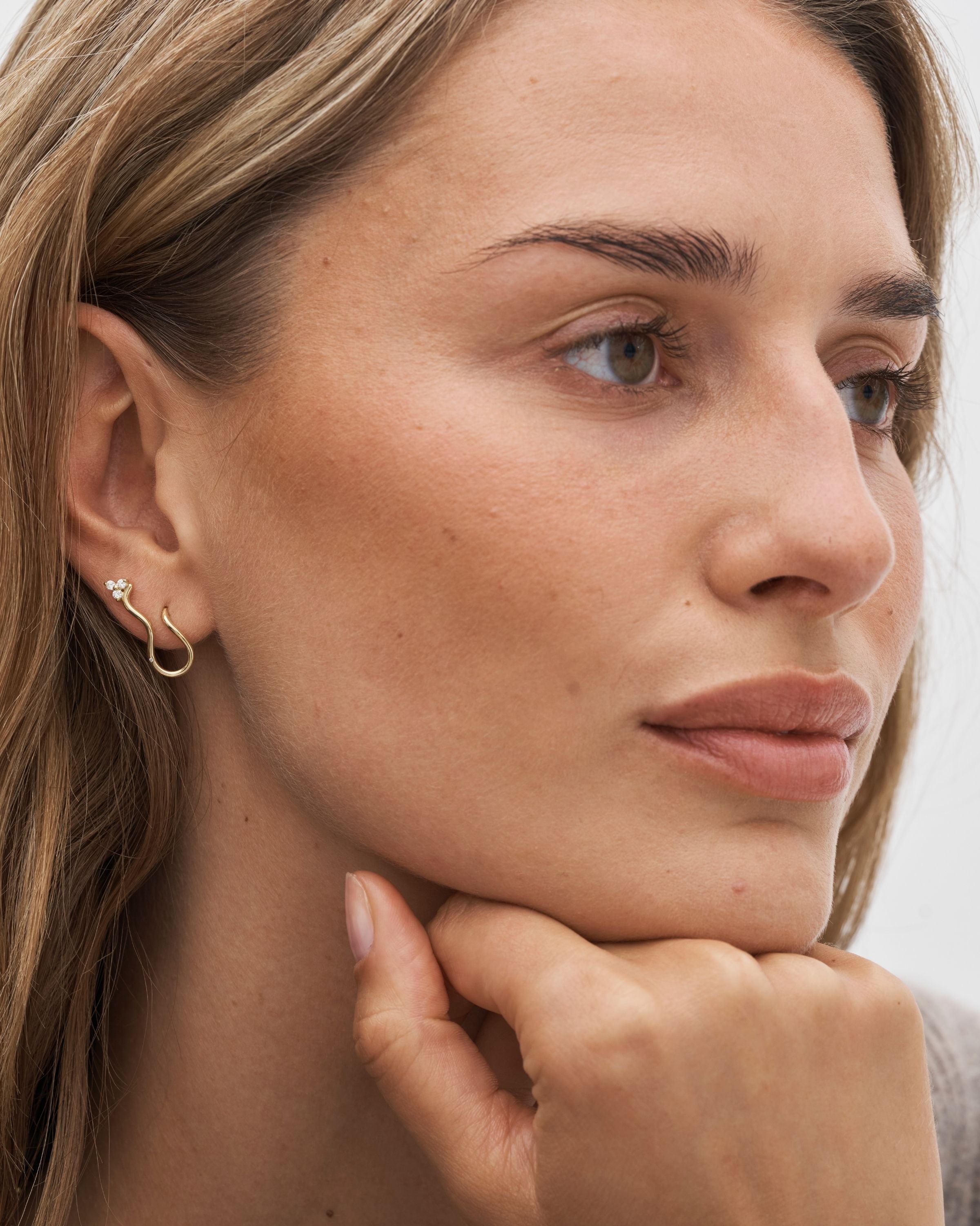 Fryd Wave diamant ørestik H - 18kt Rødguld