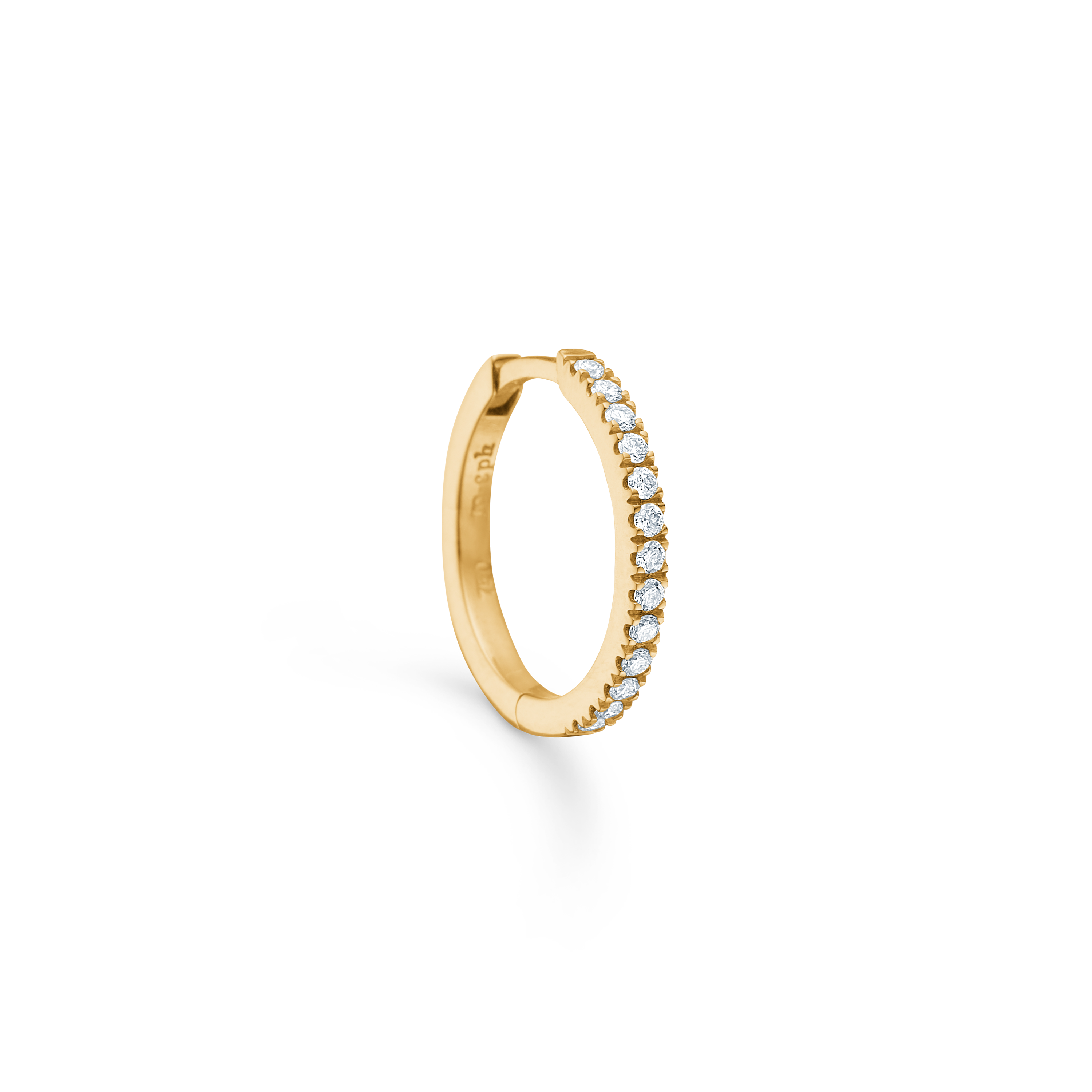Rock Classic diamant creol S - 18kt Rødguld