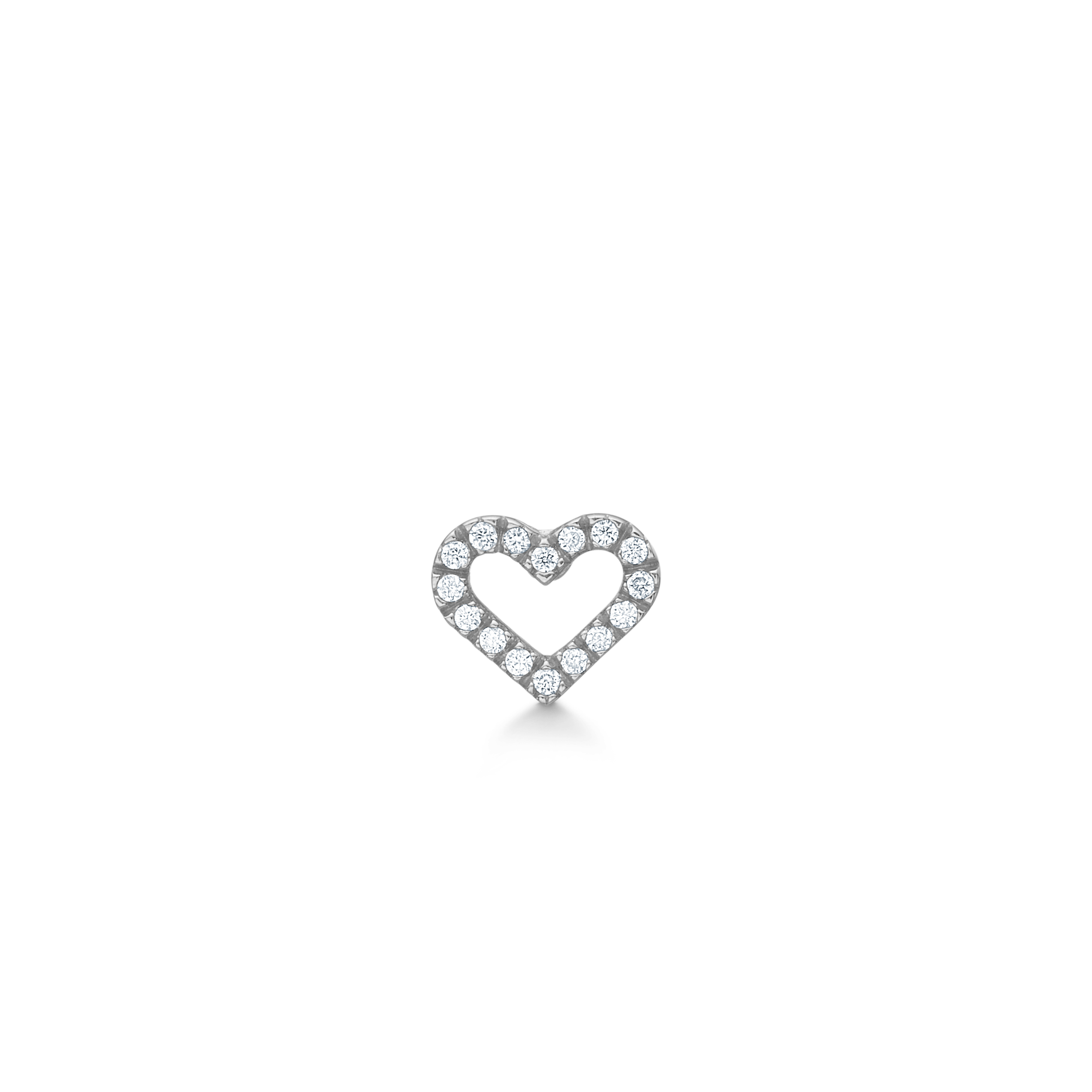 Symbols Open Heart diamant ørestik M - 18kt Hvidguld