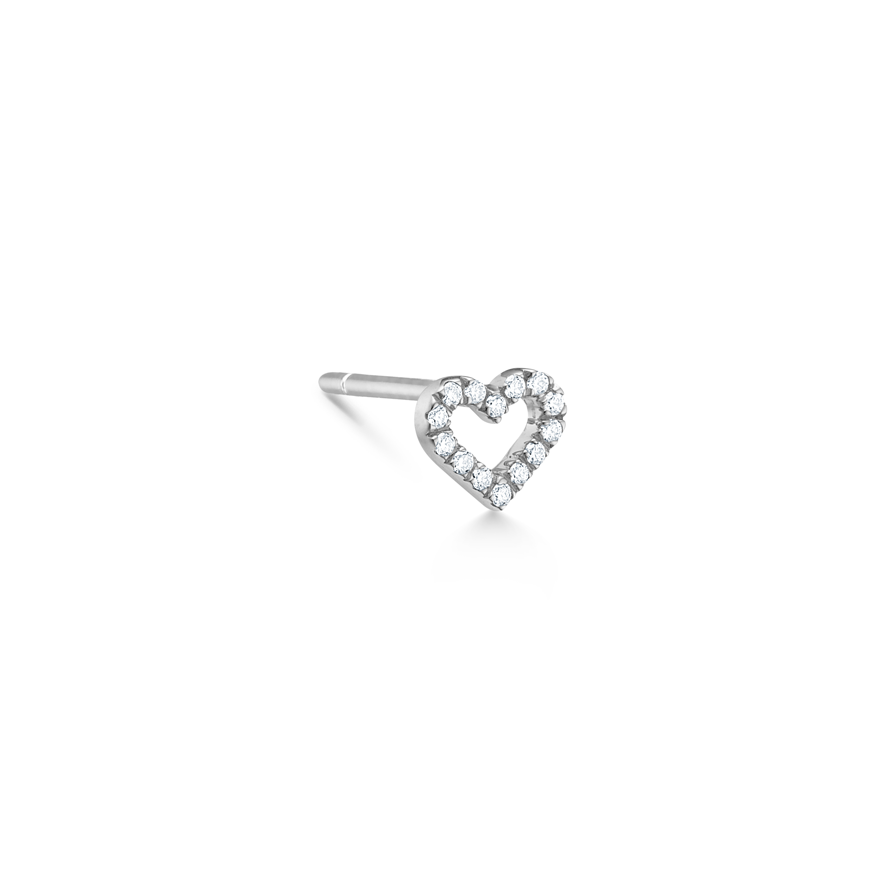 Symbols Open Heart diamant ørestik - 18kt Hvidguld