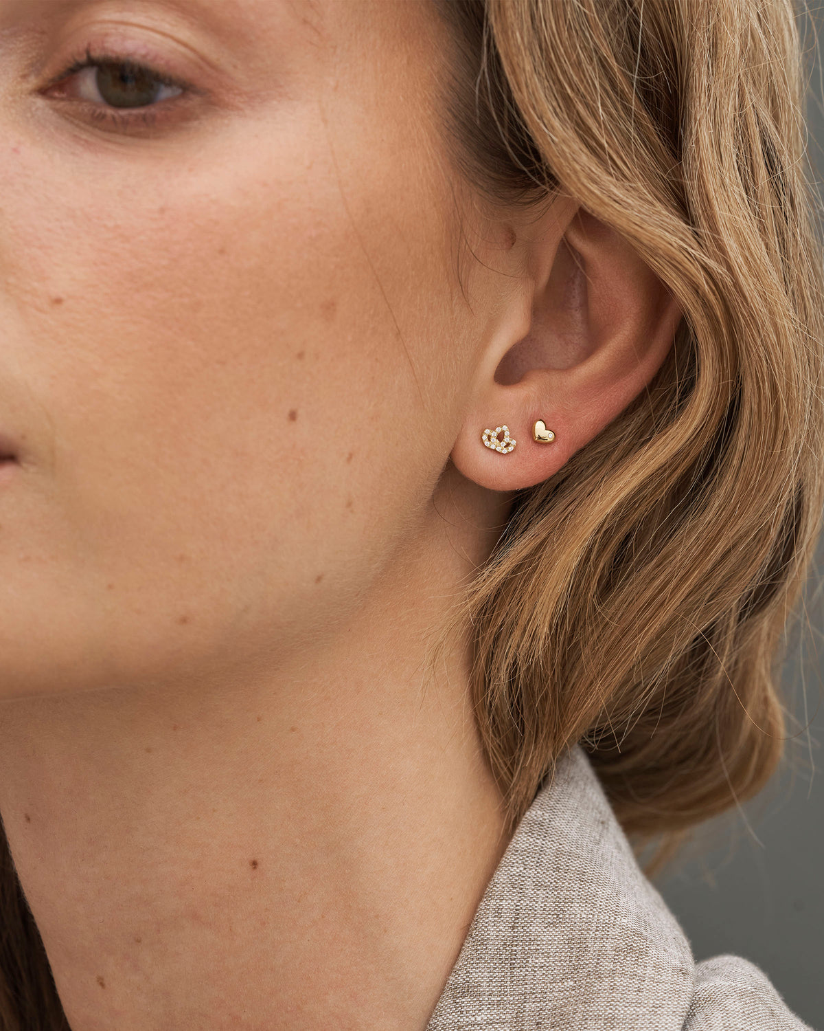Symbols My Heart ørestik - 18kt Rødguld