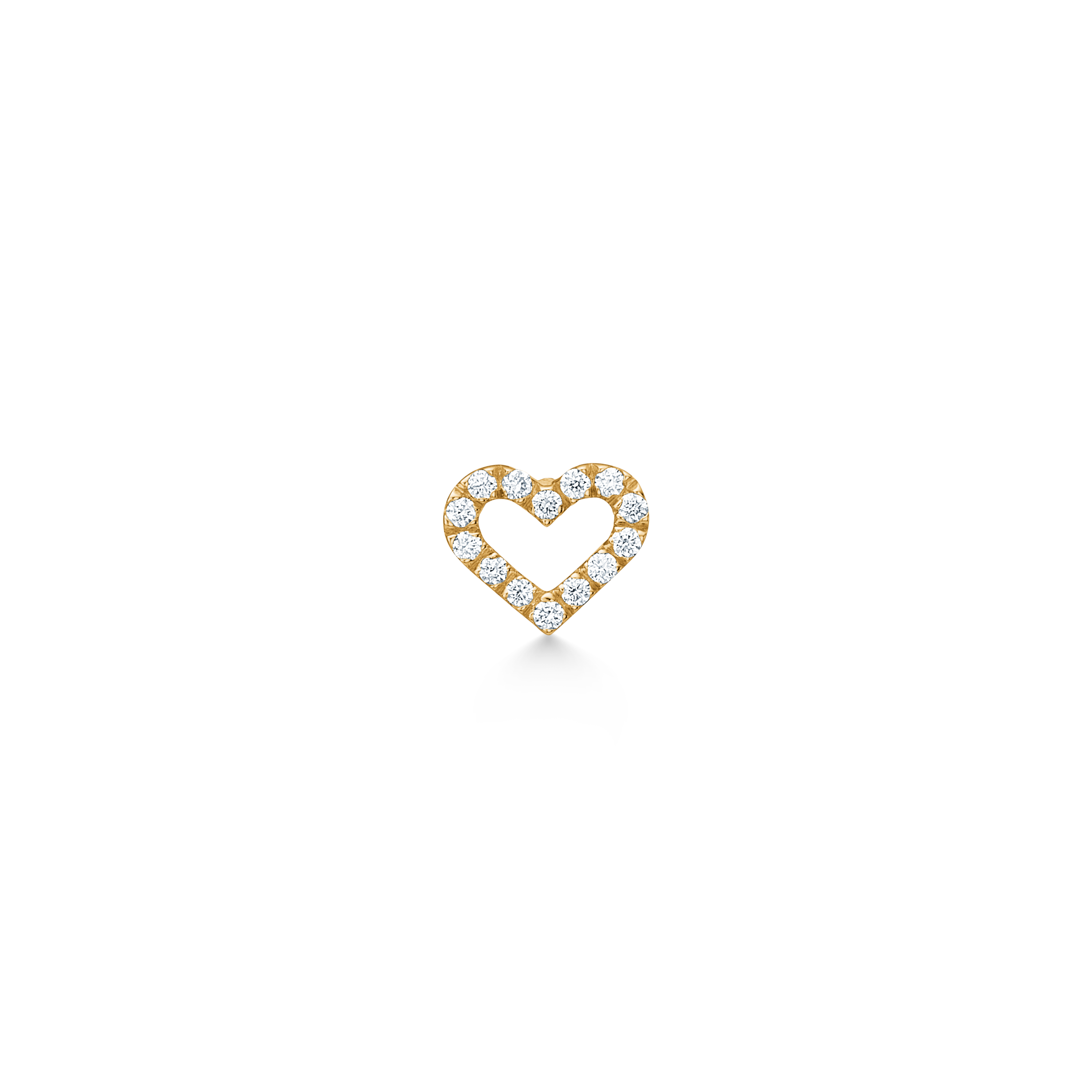Symbols Open Heart diamant ørestik - 18kt Rødguld
