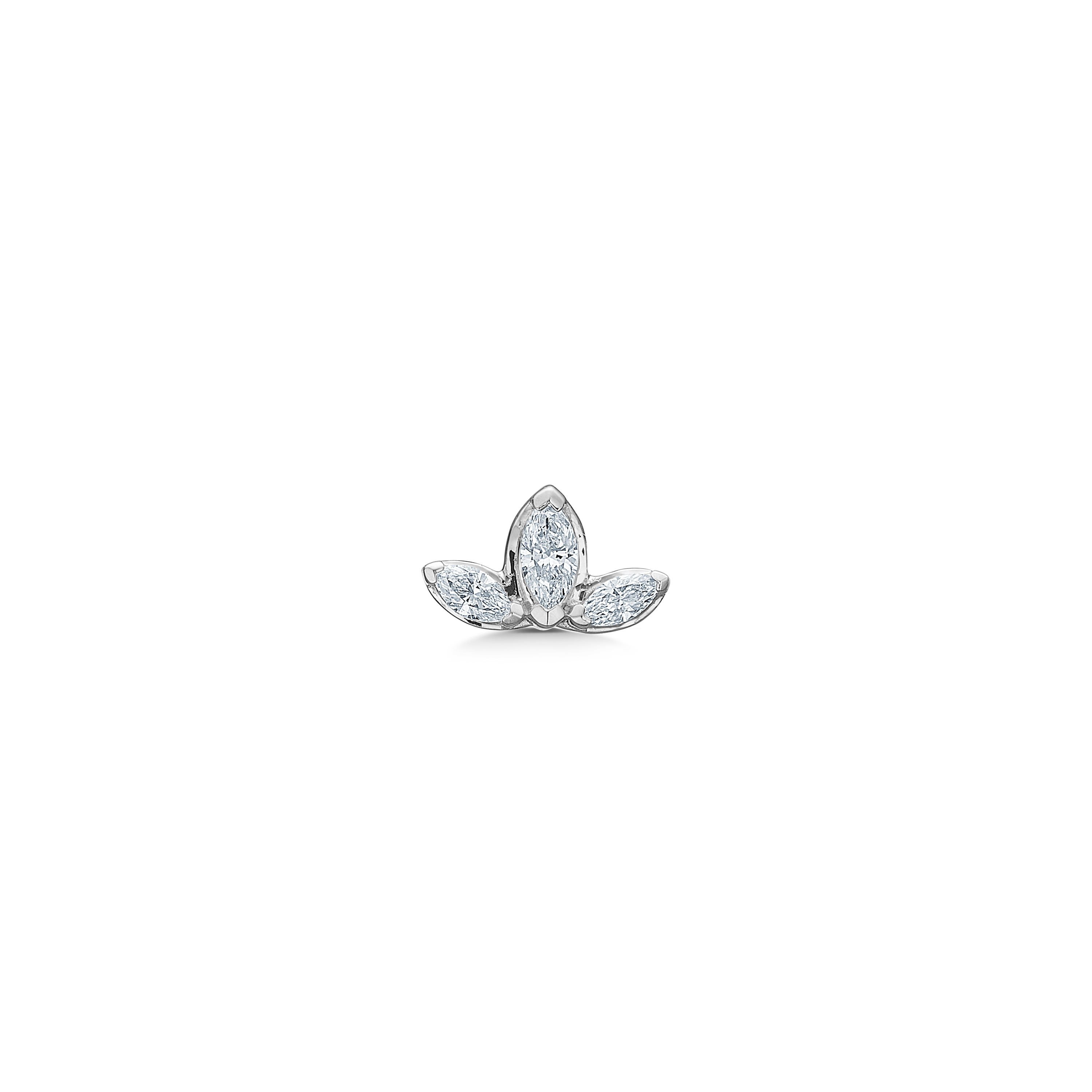 Inner Peace Lotus diamant ørestik - 18kt Hvidguld