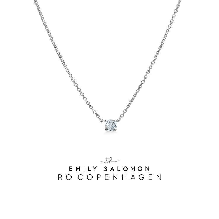 ES X RO Floating diamond halskæde - 18kt Hvidguld