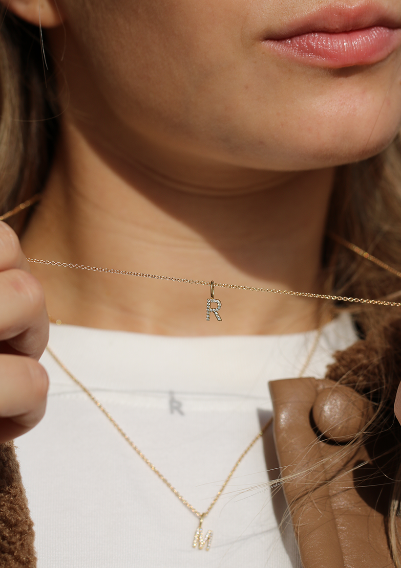 My K diamant vedhæng - 18kt Rødguld