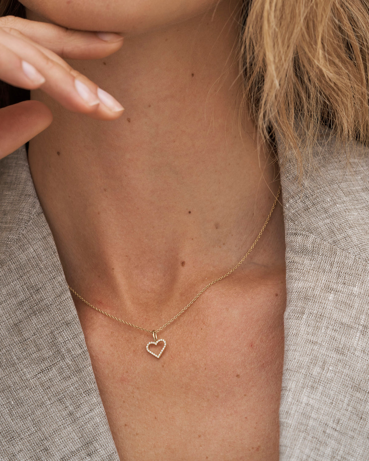 Symbols Open Heart diamantvedhæng - 18kt Rødguld