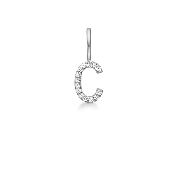 My C diamant vedhæng - 18kt Hvidguld