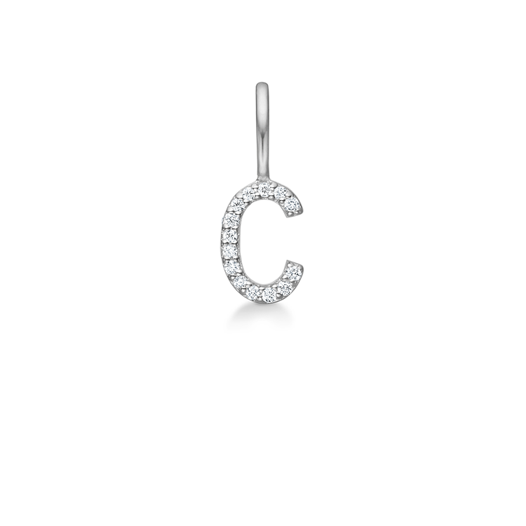 My C diamant vedhæng - 18kt Hvidguld