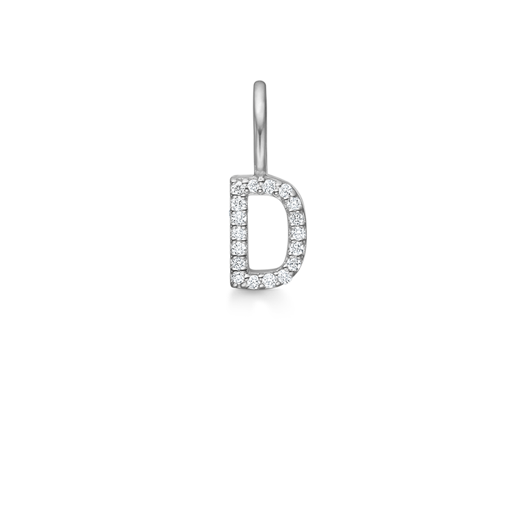 My D diamant vedhæng - 18kt Hvidguld