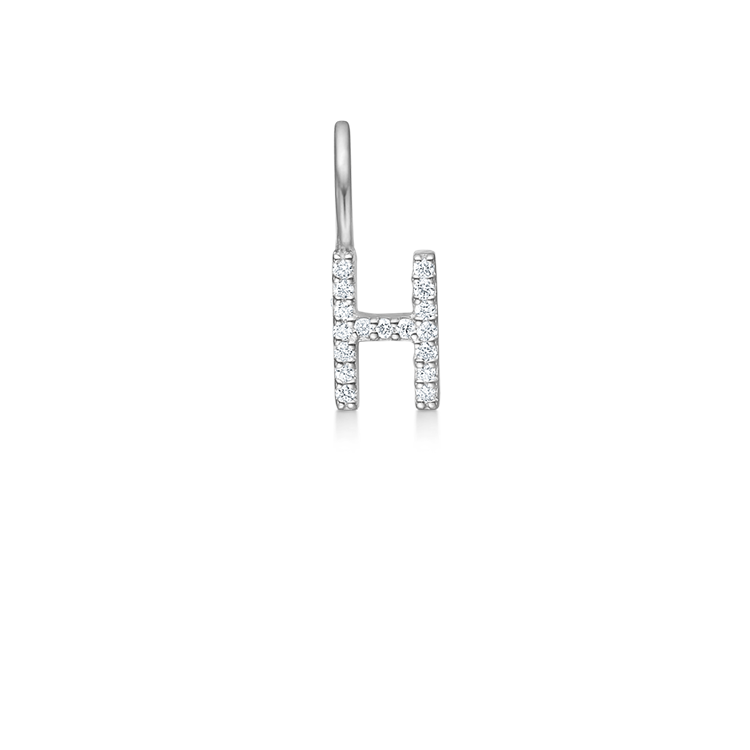 My H diamant vedhæng - 18kt Hvidguld