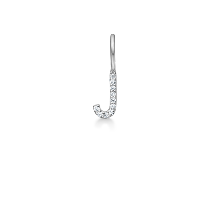 My J diamant vedhæng - 18kt Hvidguld