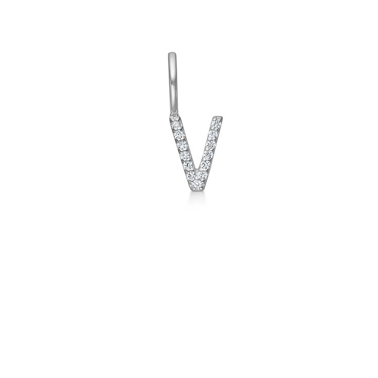 My V diamant vedhæng - 18kt Hvidguld